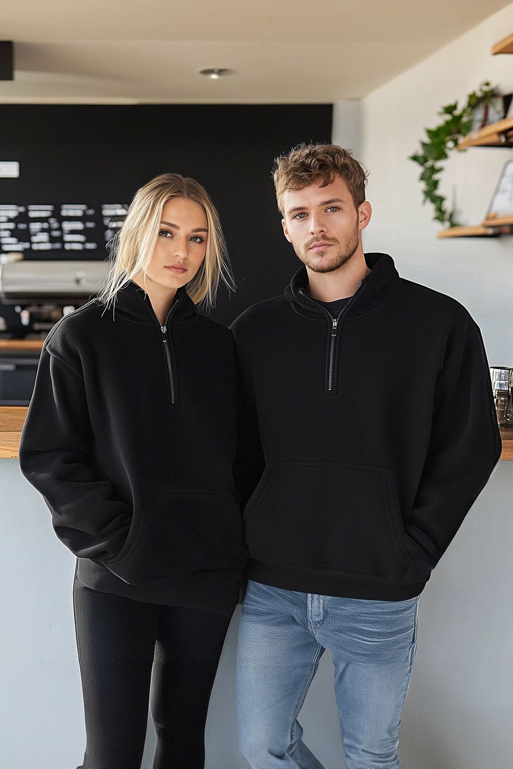 TRENDYOL MAN Saks Regular/Normal Kesim Dik Yaka Anti-Pilling S?cak Tutan/Polar Sweatshirt TMNAW25SW00182