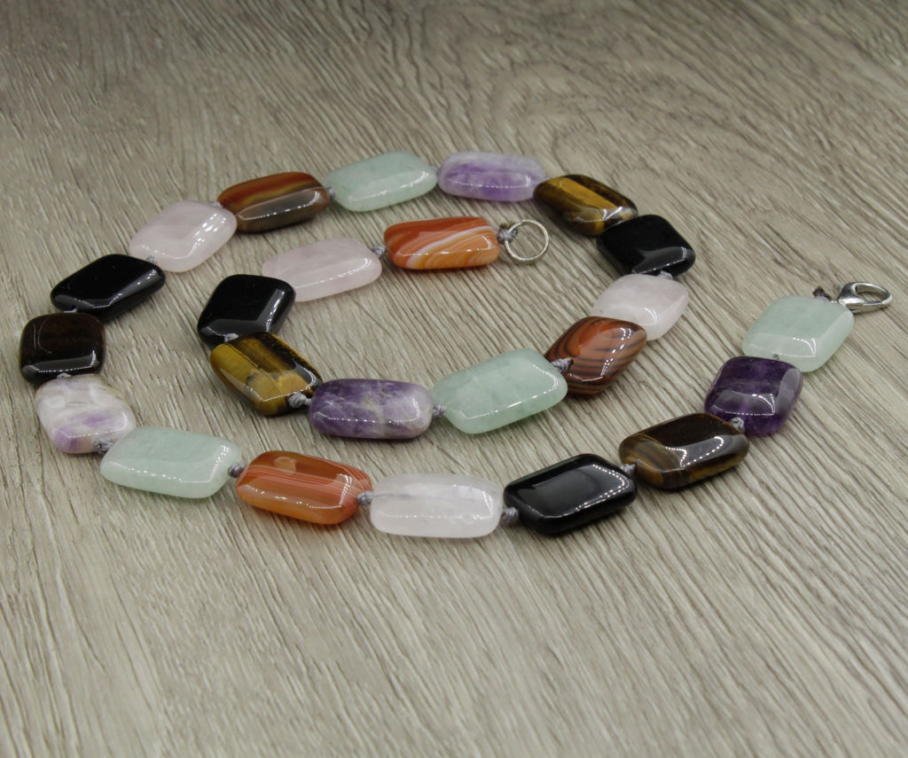 Самоцветы, плоские прямоугольник 13х18мм, бусы длиной 50см