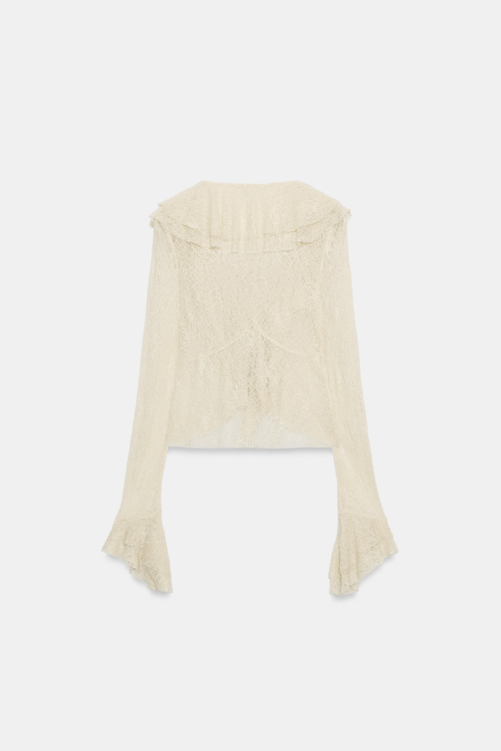 TOP ENCAJE BRILLO VOLANTES / Crudo - Zara фото 6