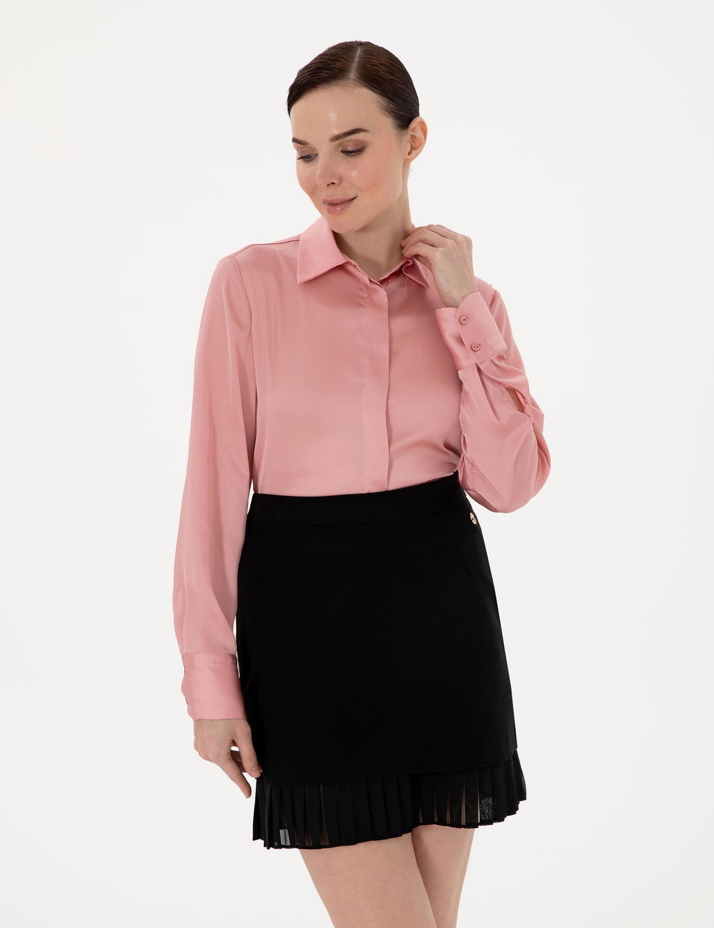 Pudra Comfort Fit Uzun Kollu G_mlek