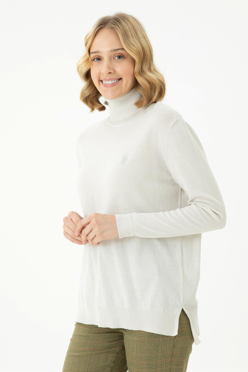 Женский базовый свитер с водолазкой и каменным воротником Неожиданная скидка в корзине - U.s. polo assn фото 3