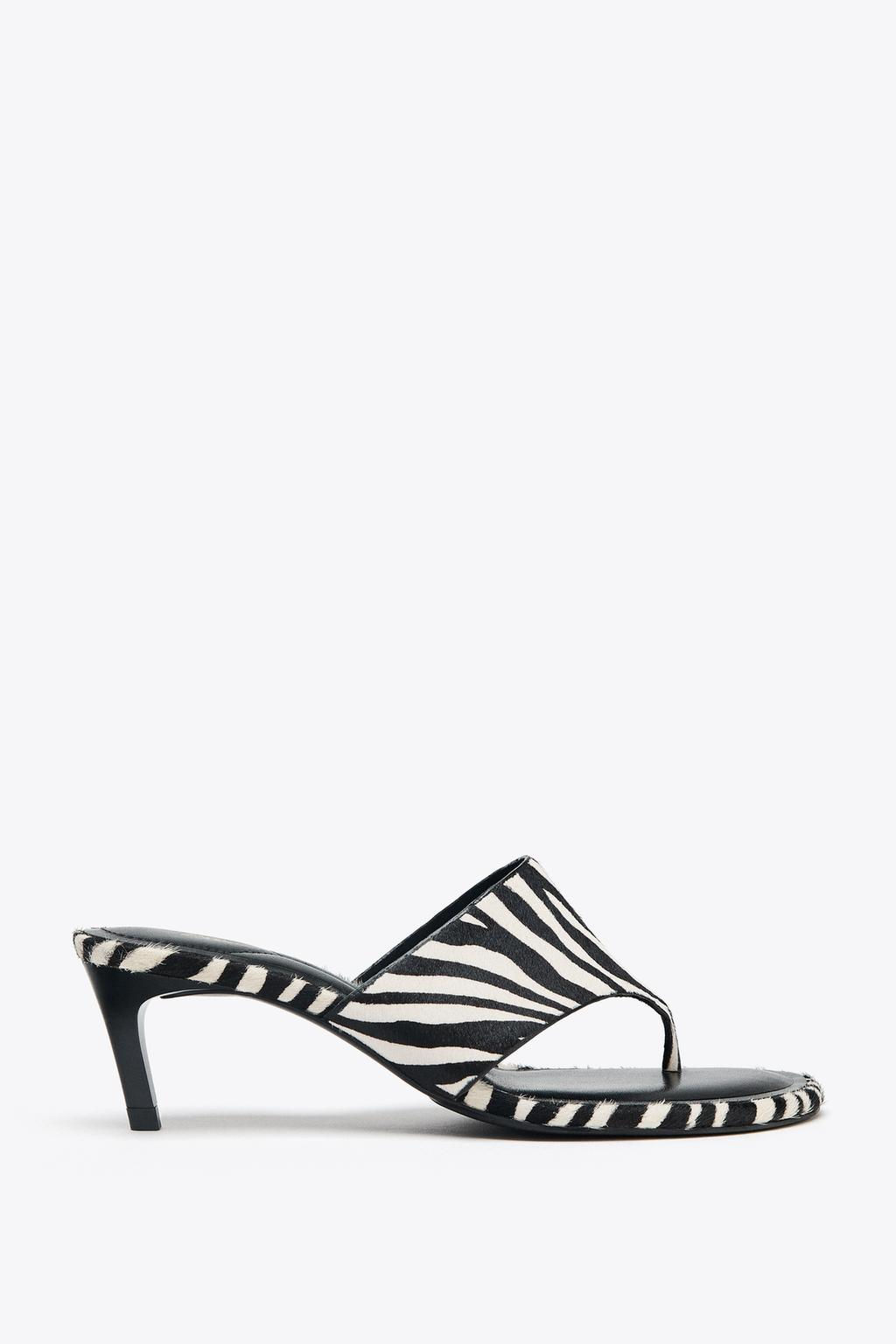 ANIMAL PRINT LEATHER SANDALS - Zara фото 2