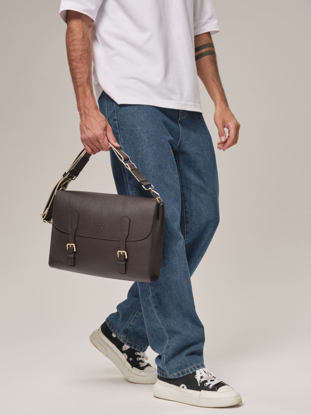 Мужская сумка David DBR 7095 коричневый шоколад  фото 3