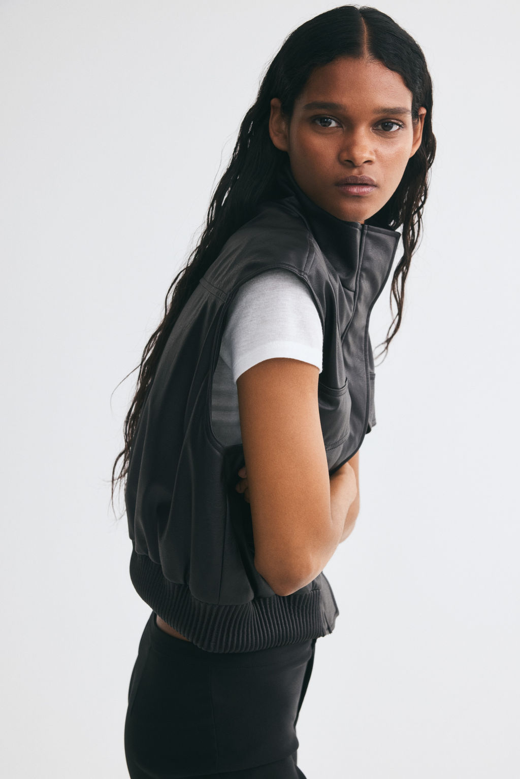 Oversized coated gilet - H&m фото 2
