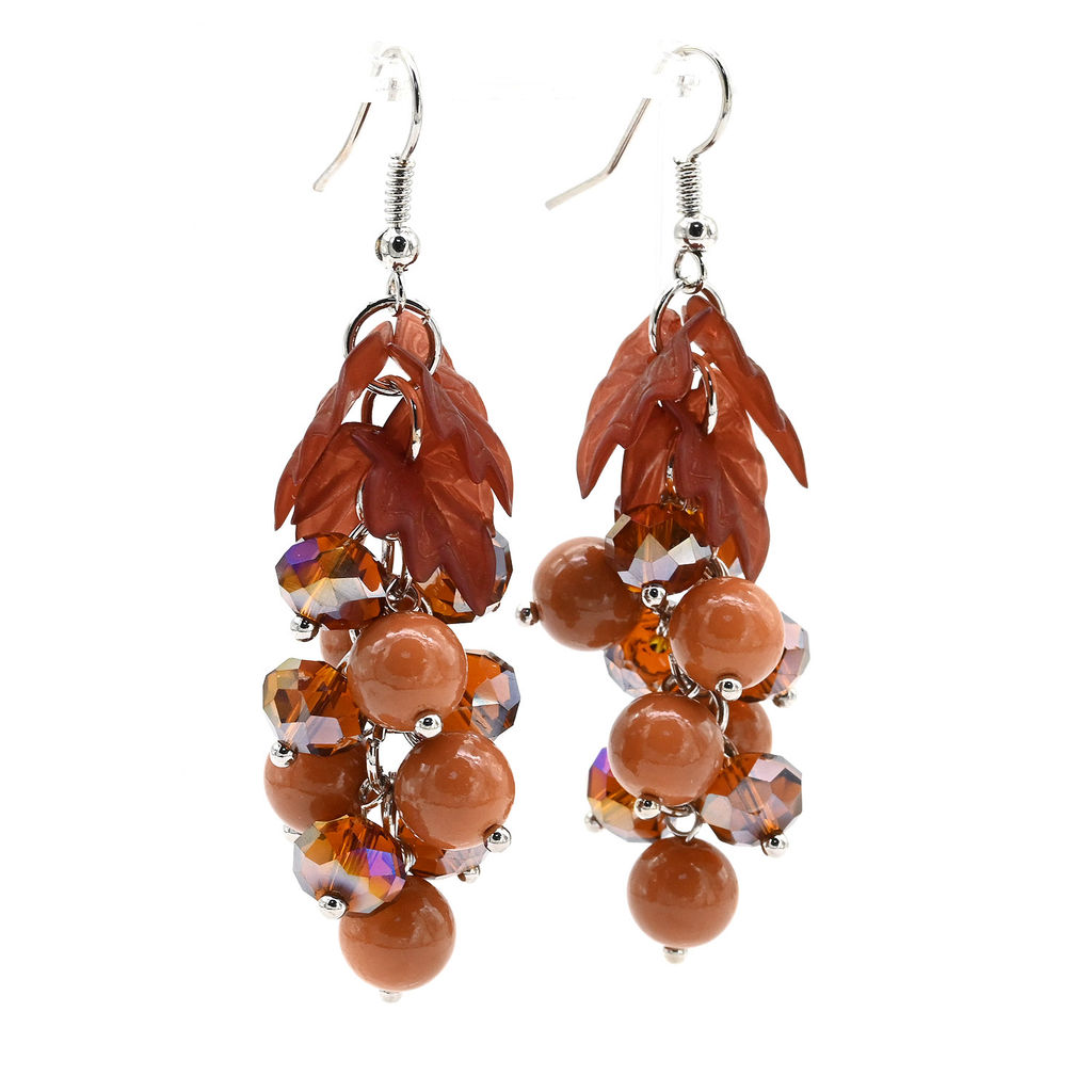 Серьги Виноградная гроздь с цирконом шарик 8мм цв.ассорти, 14,5г Радуга камня  фото 5