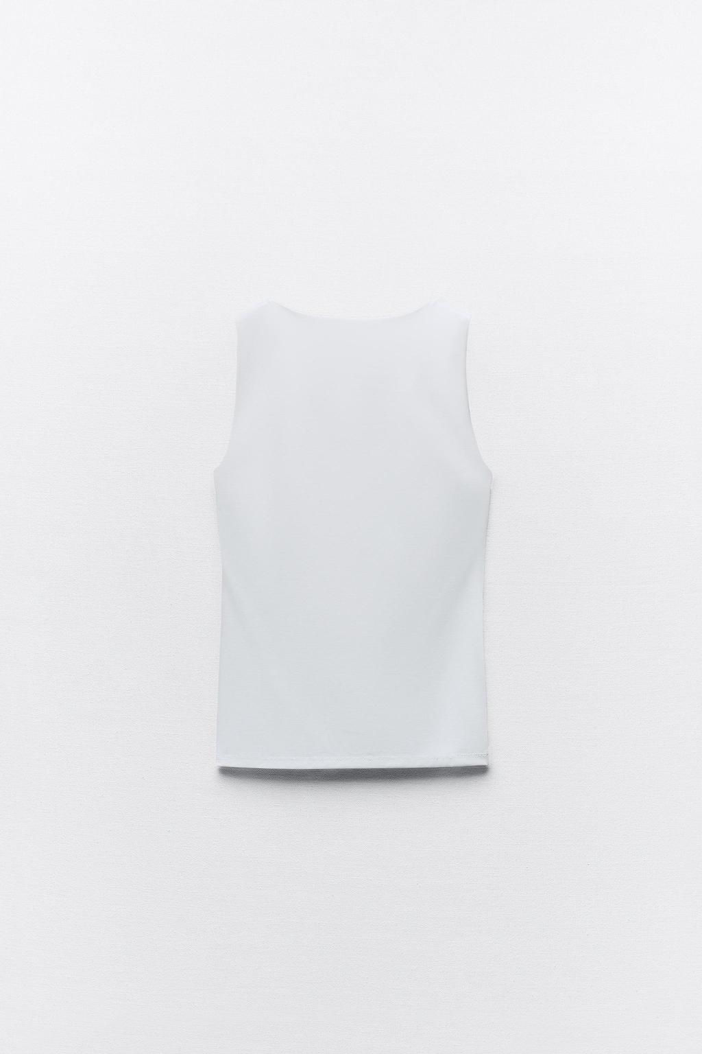 POLYAMIDE TOP WITH WIDE STRAPS - Zara фото 28