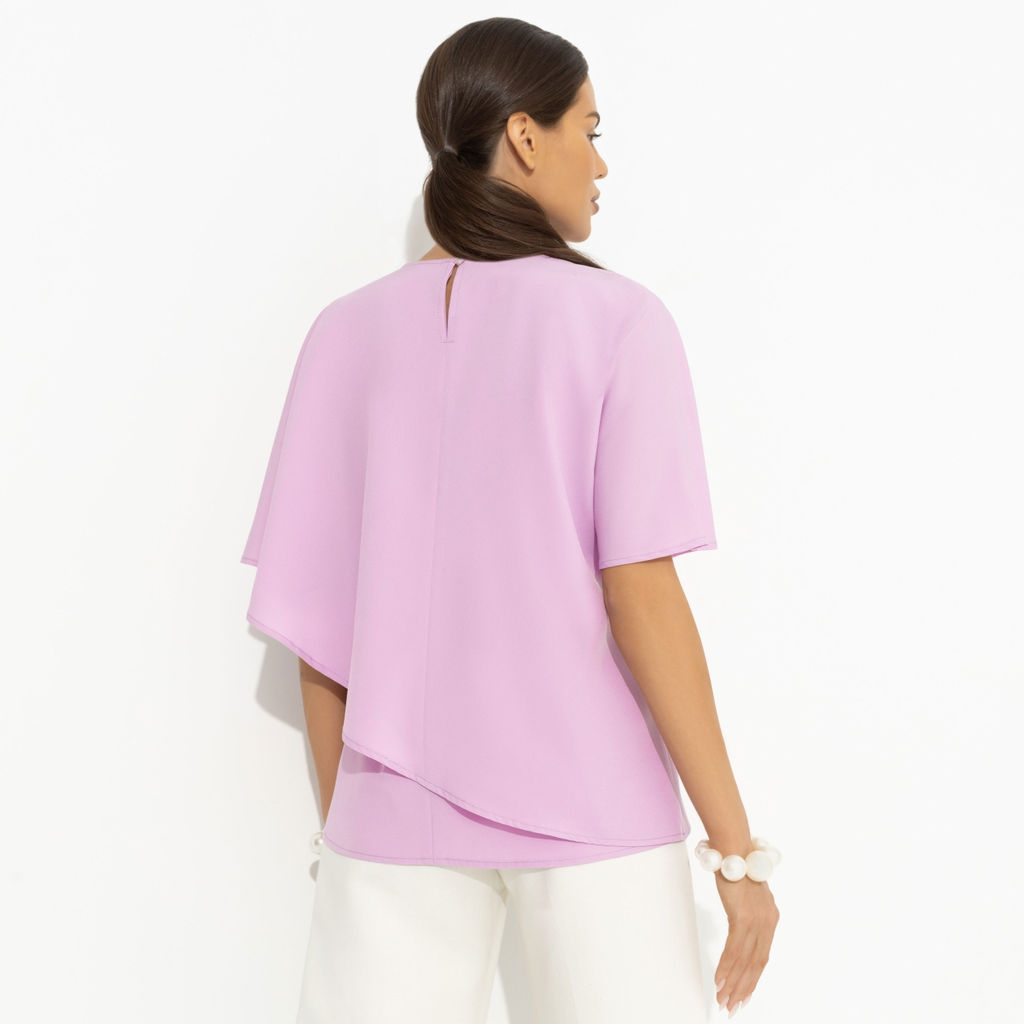 Блуза с эффектом многослойности, Лёгкая драма (розовая) - Charutti фото 5