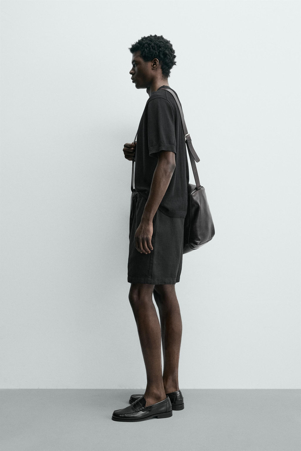 CAMISETA PUNTO LIGERO ALGOD?N / Negro - Zara фото 4