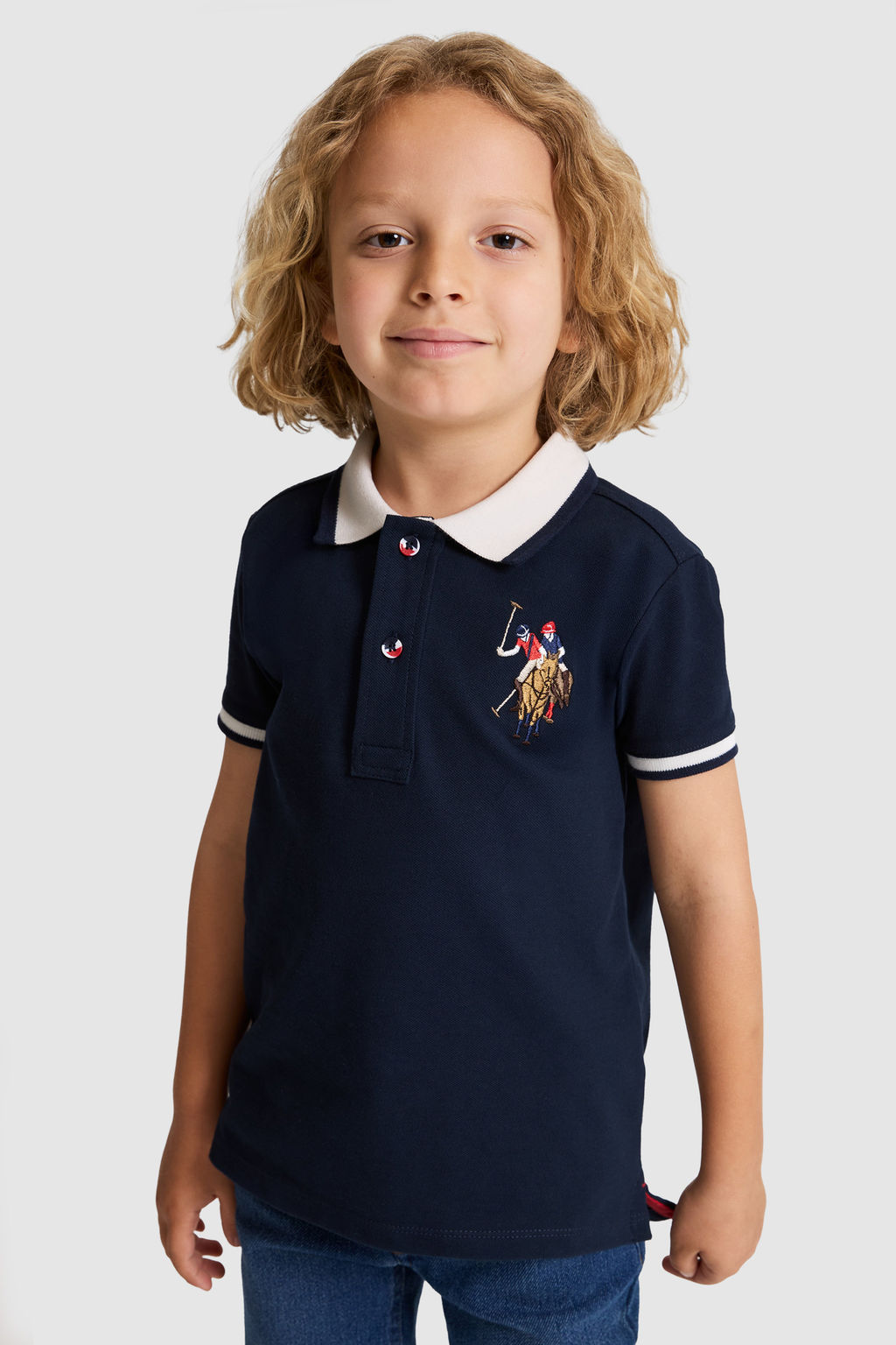 Erkek Гocuk Lacivert Polo Yaka Basic TiЕГrt - U.s. polo assn фото 3