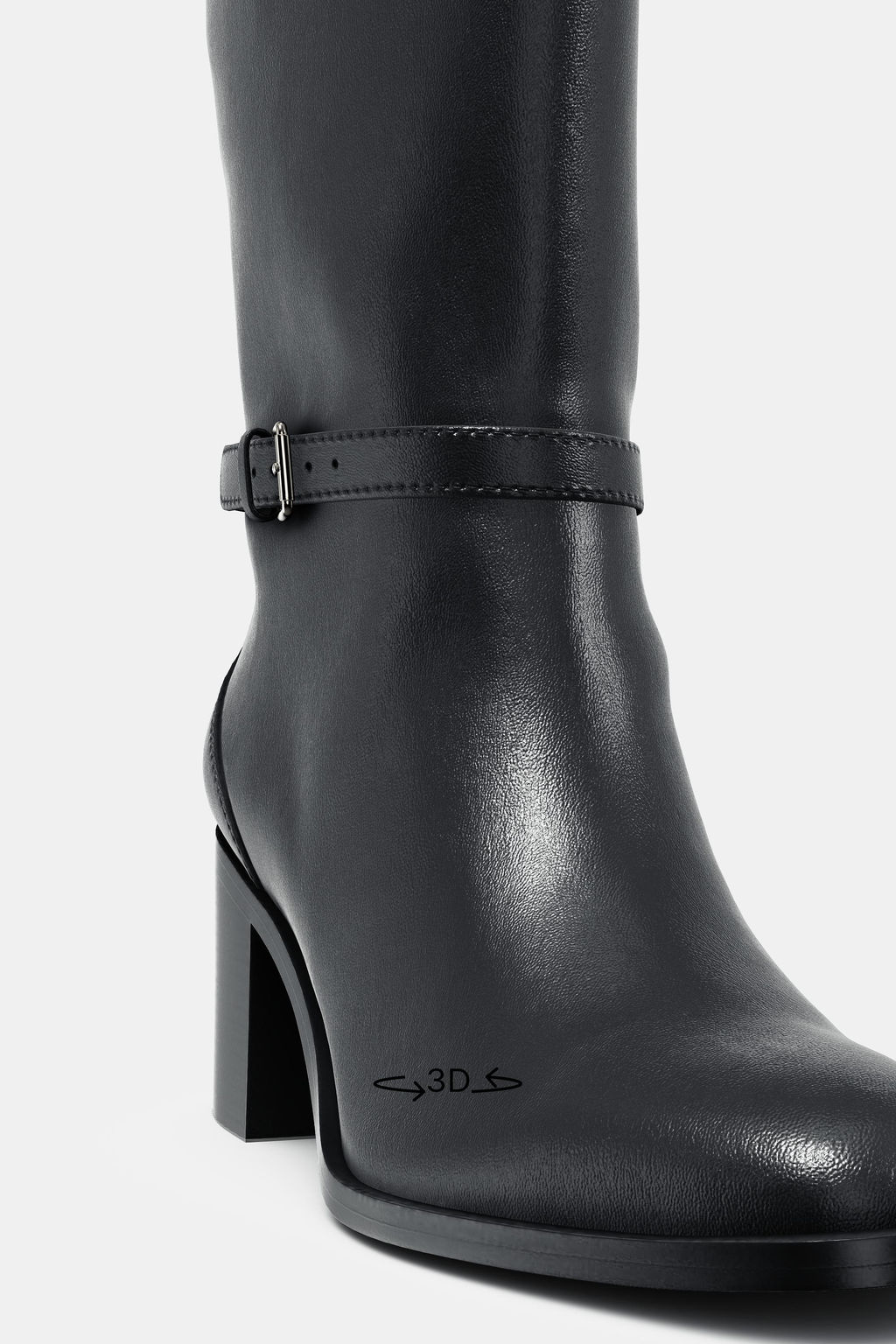 BUCKLE BLOCK HEEL BOOTS - Zara фото 2