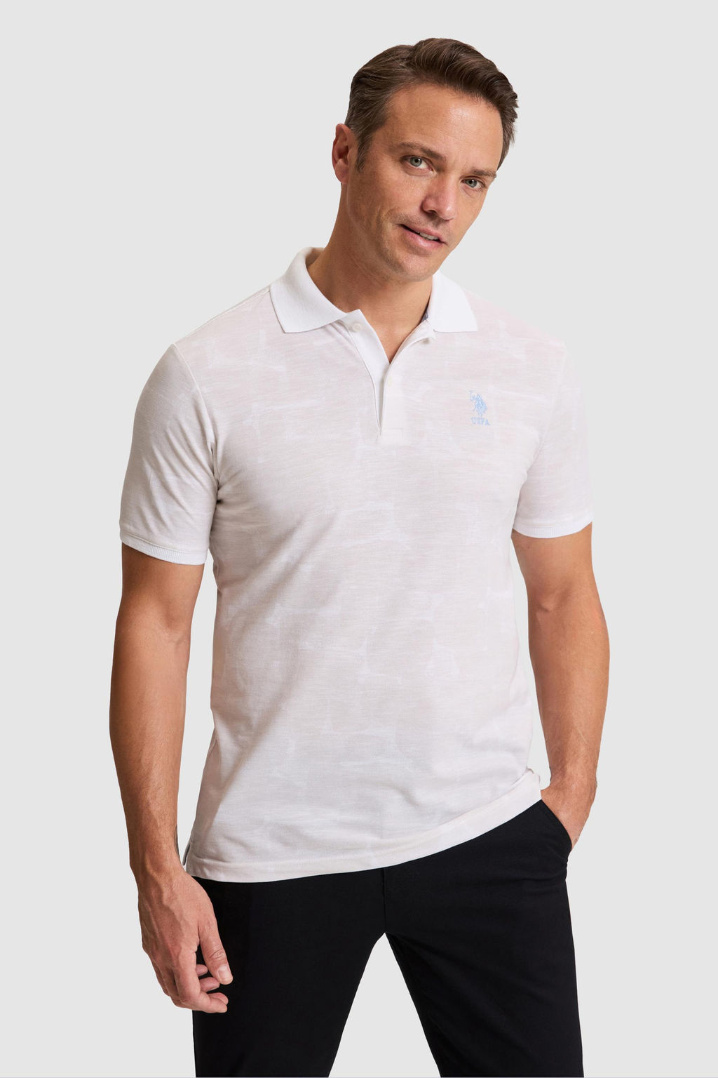 Erkek A__k Gri Regular Fit Polo Yaka Ti__rt - U.s. polo assn фото 3