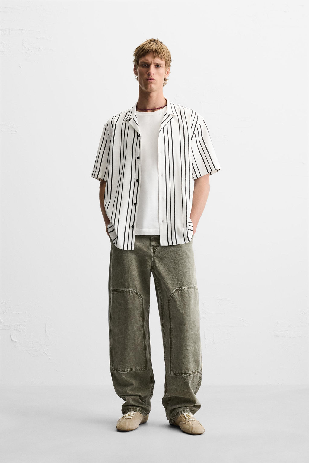 STRIPED FLOWING SHIRT - Zara фото 10