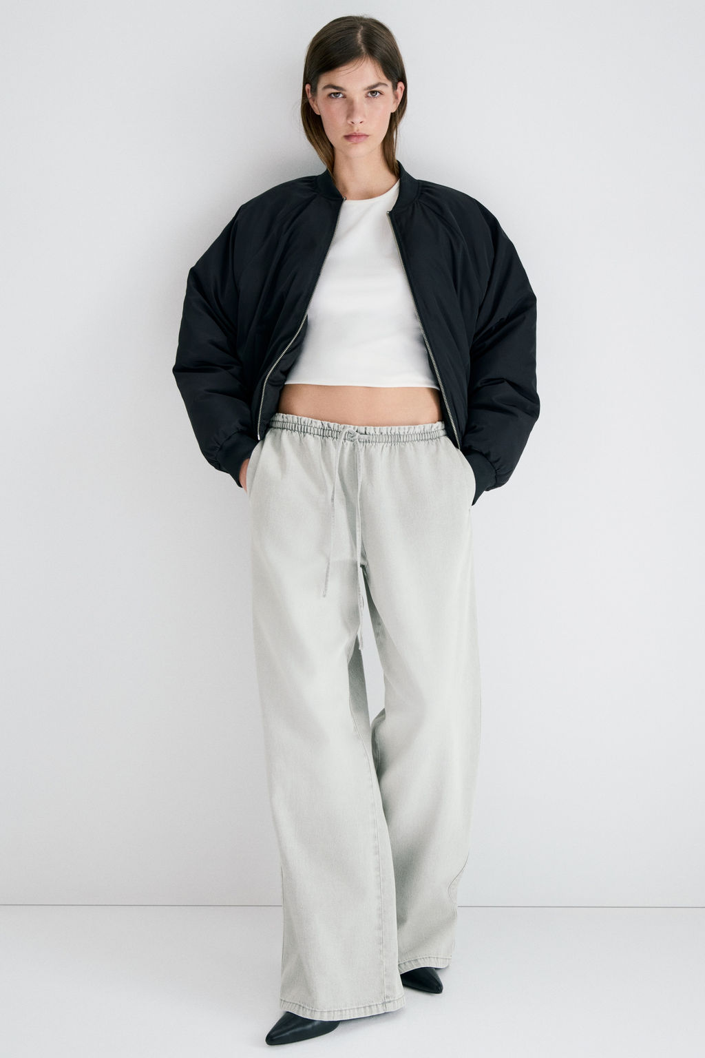 Pantal?n denim con cintura el?stica - H&m фото 6