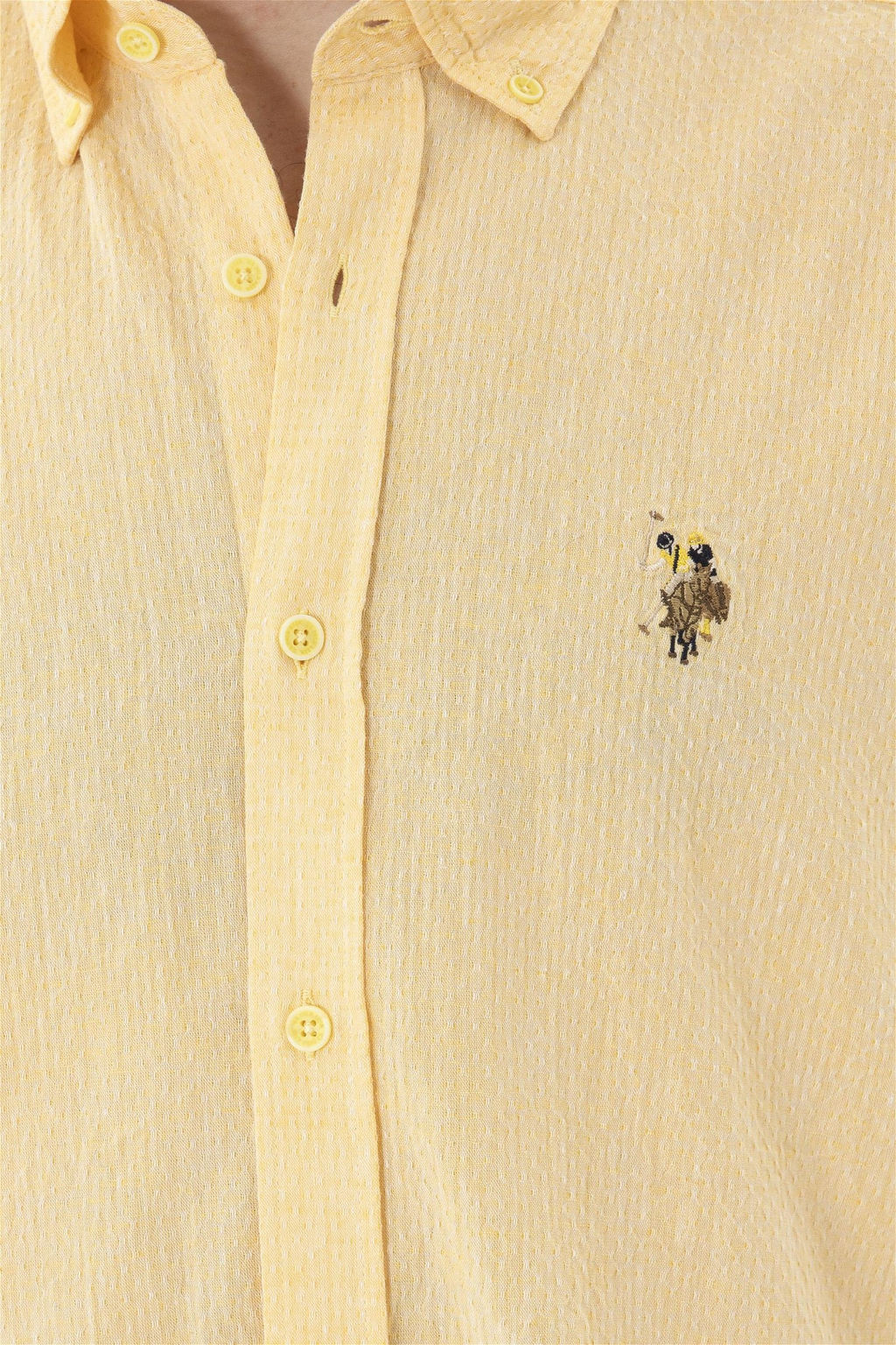 Мужская желтая рубашка с длинным рукавом - U.s. polo assn фото 7