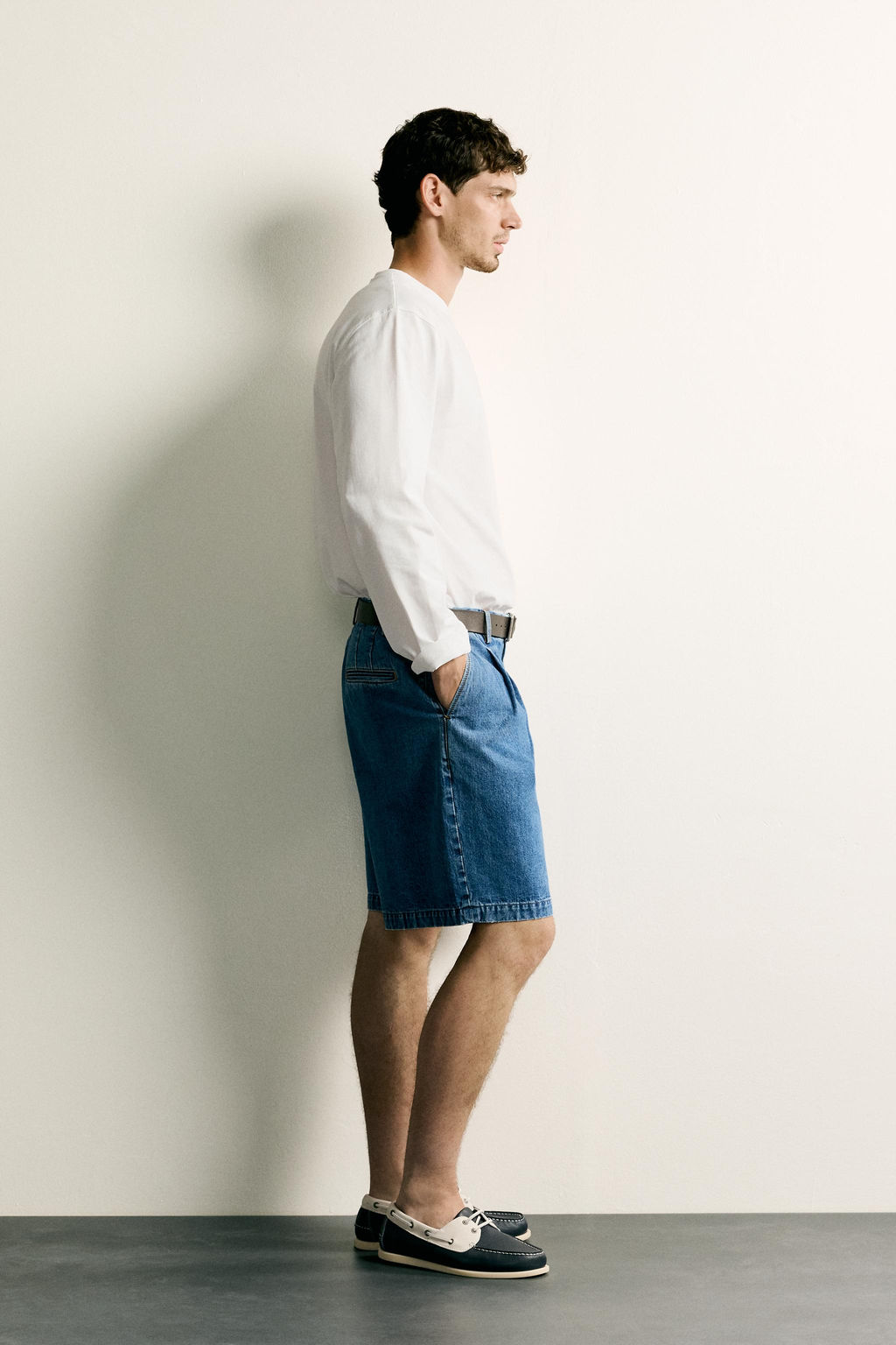 BERMUDA DENIM REGULAR FIT PLIEGUES / Azul medio - Zara фото 4