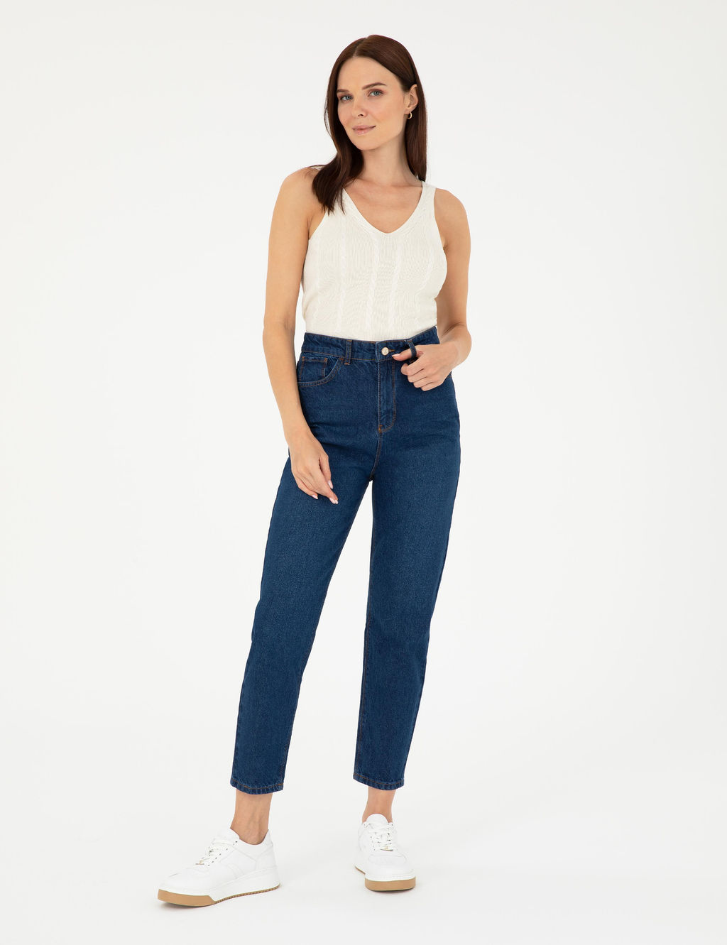 Koyu _ndigo Mom Fit Jean Pantolon - Pierre cardin фото 3