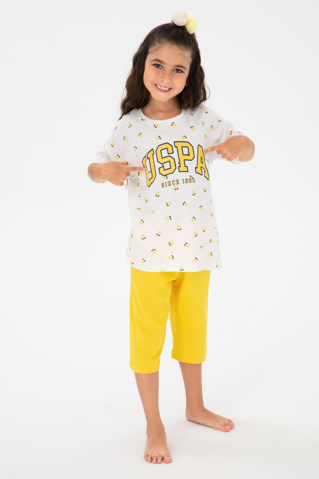 K_z _ocuk Krem Pijama Tak_m_ Sepette S_rpriz _ndirim - U.s. polo assn фото 6