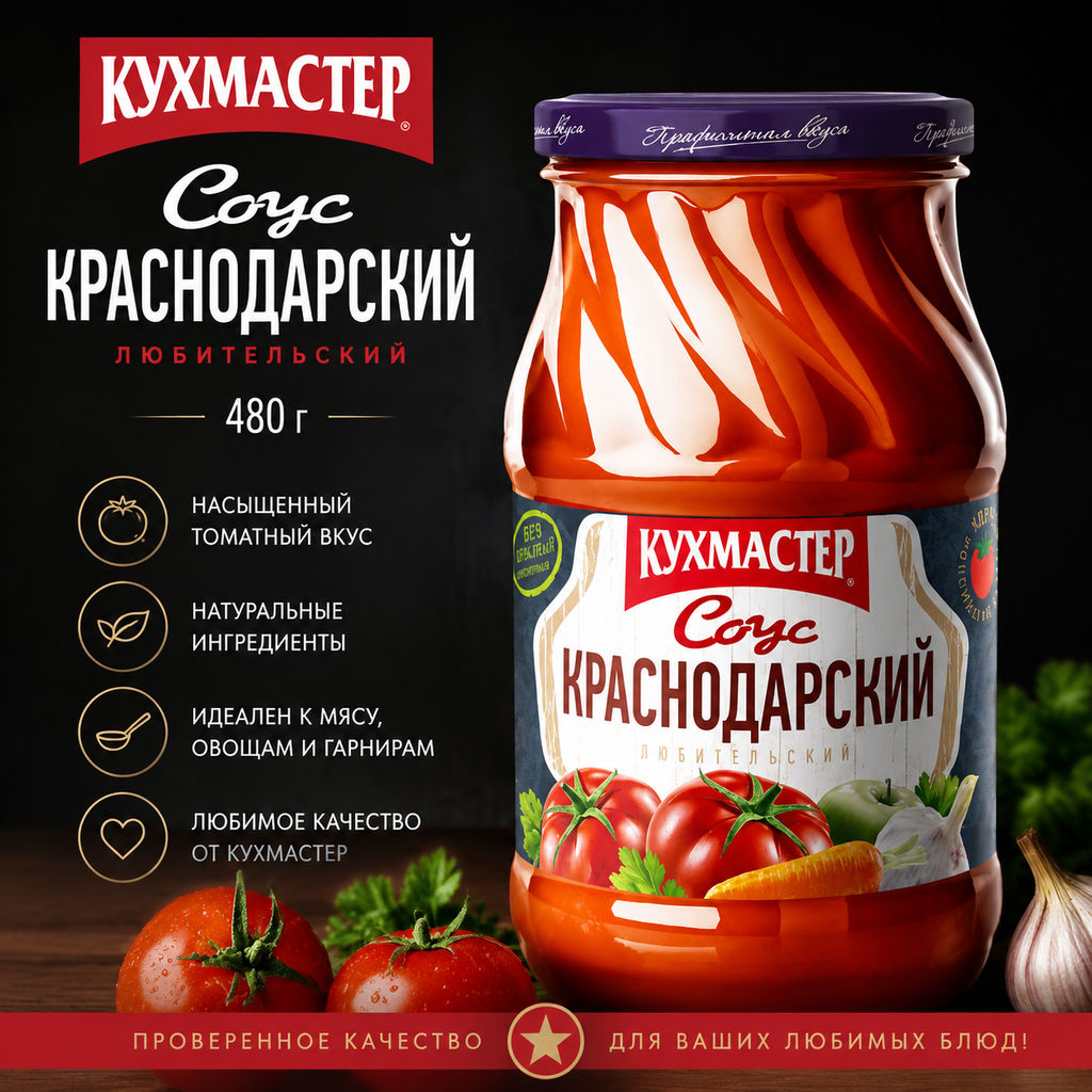 Соус Кухмастер Краснодарский любительский 480 г фото 3