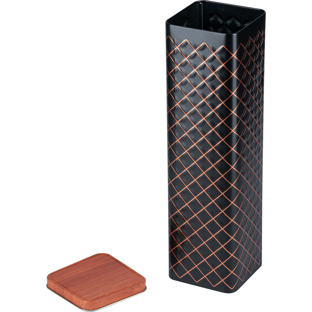 Банка жестяная CLASSICO NERO для спагетти, объем 2,1 л, размер 8,5*30 см, квадратная, с крышкой арт. /Mallony/  фото 2