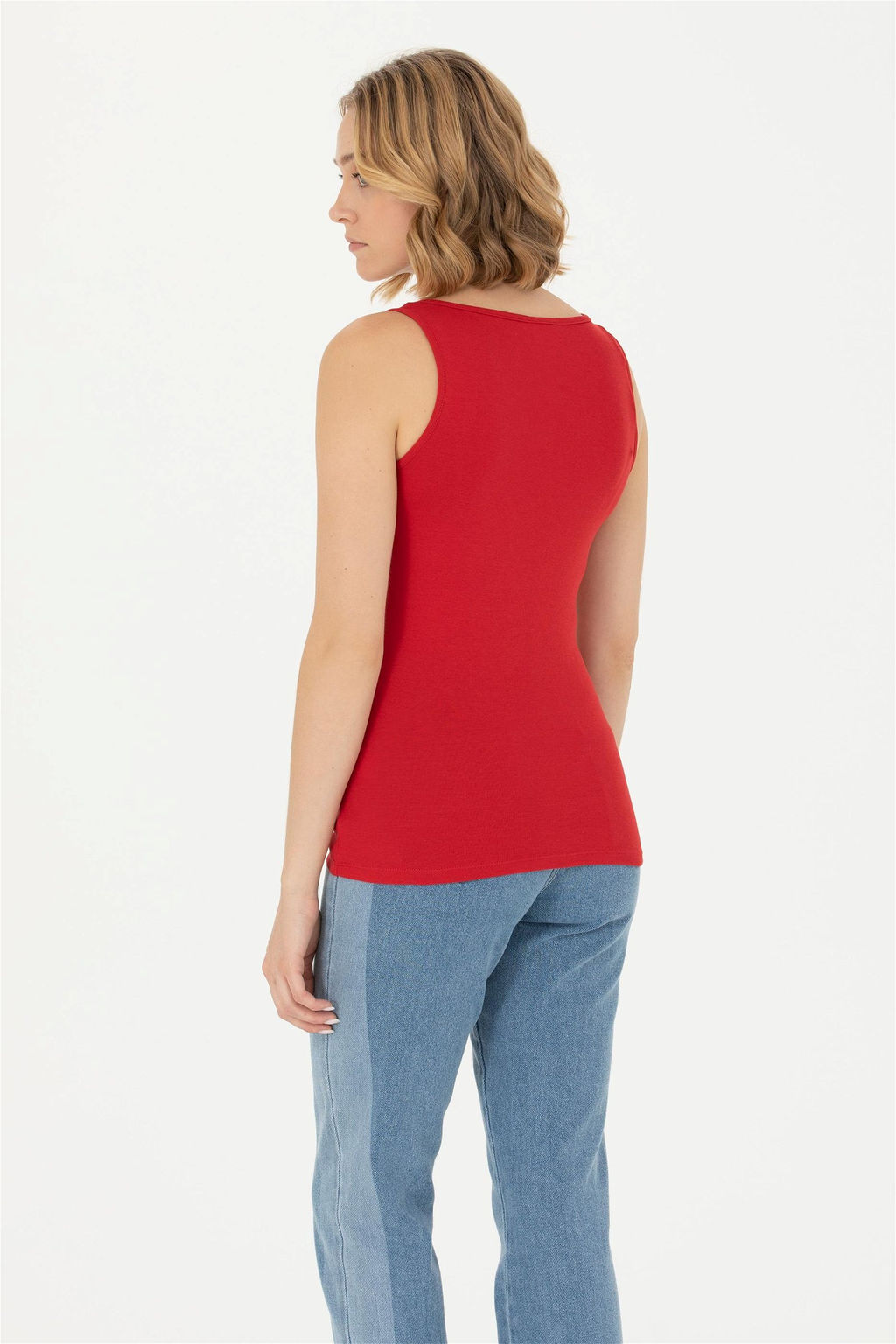 Женская красная базовая футболка - U.s. polo assn фото 12