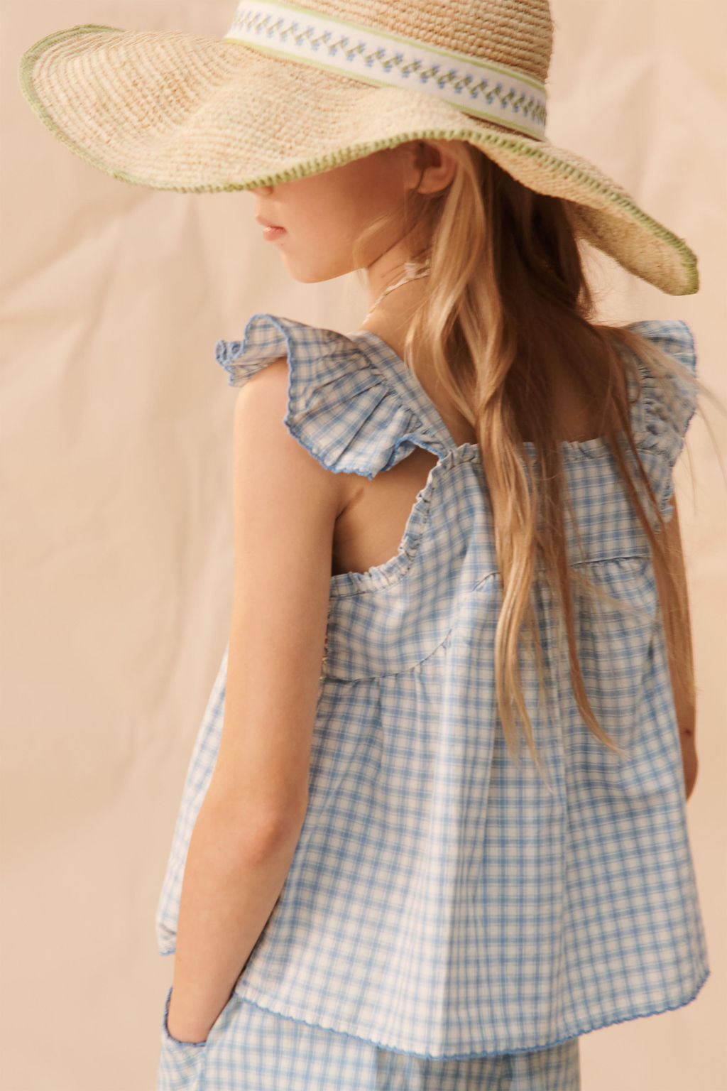 TOP BORDADOS CUADROS LIMITED EDITION / Azul / Blanco - Zara фото 5