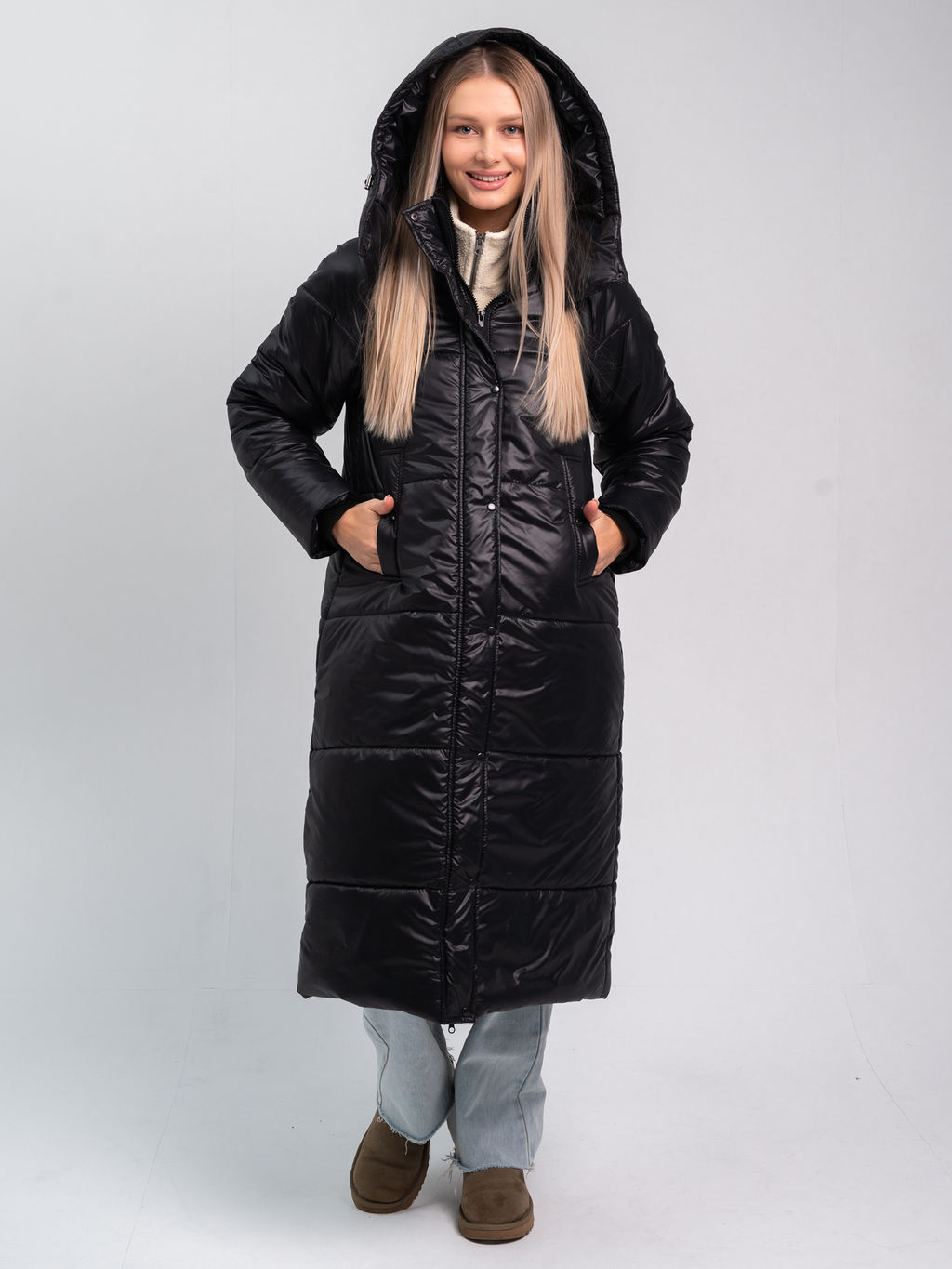 Пальто зимнее "Дейзи" женское черный