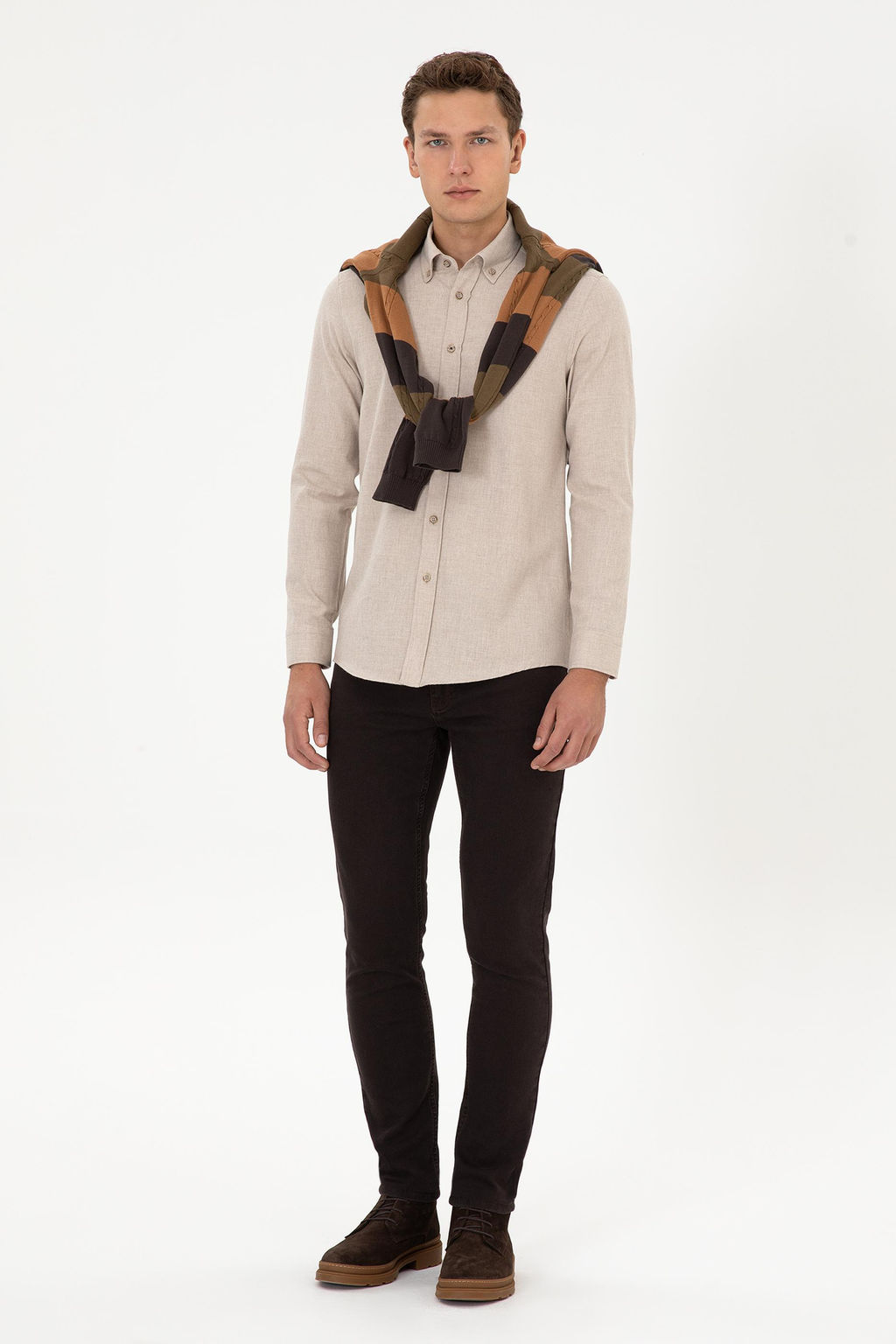 Erkek Koyu Bej Uzun Kollu Basic G_mlek - U.s. polo assn фото 4