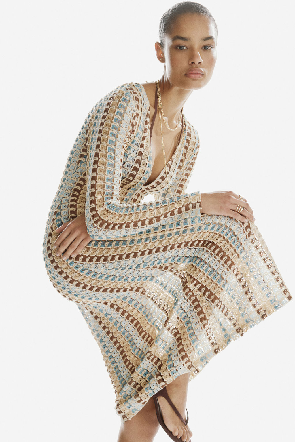 Maxivestido efecto crochet - H&m фото 5