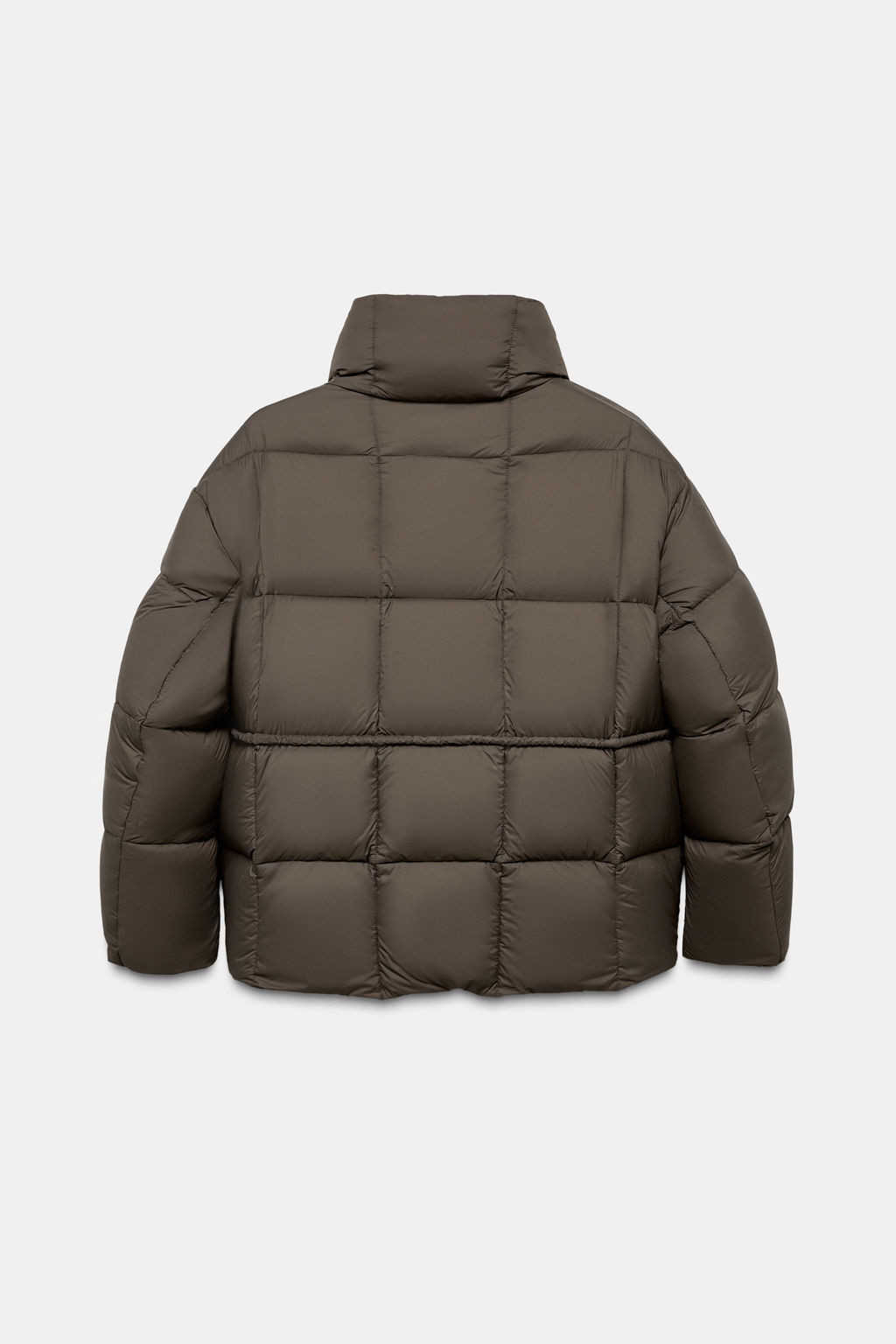 SHORT PUFFER JACKET WITH BELT ZW COLLECTION - Zara фото 8