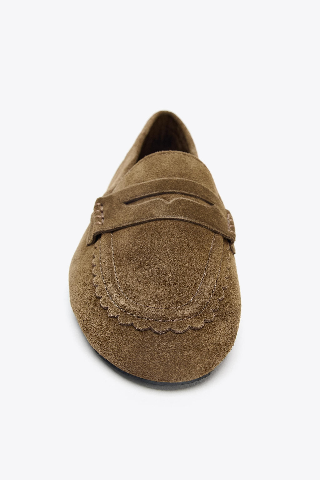 STITCHED SPLIT SUEDE LOAFERS - Zara фото 6
