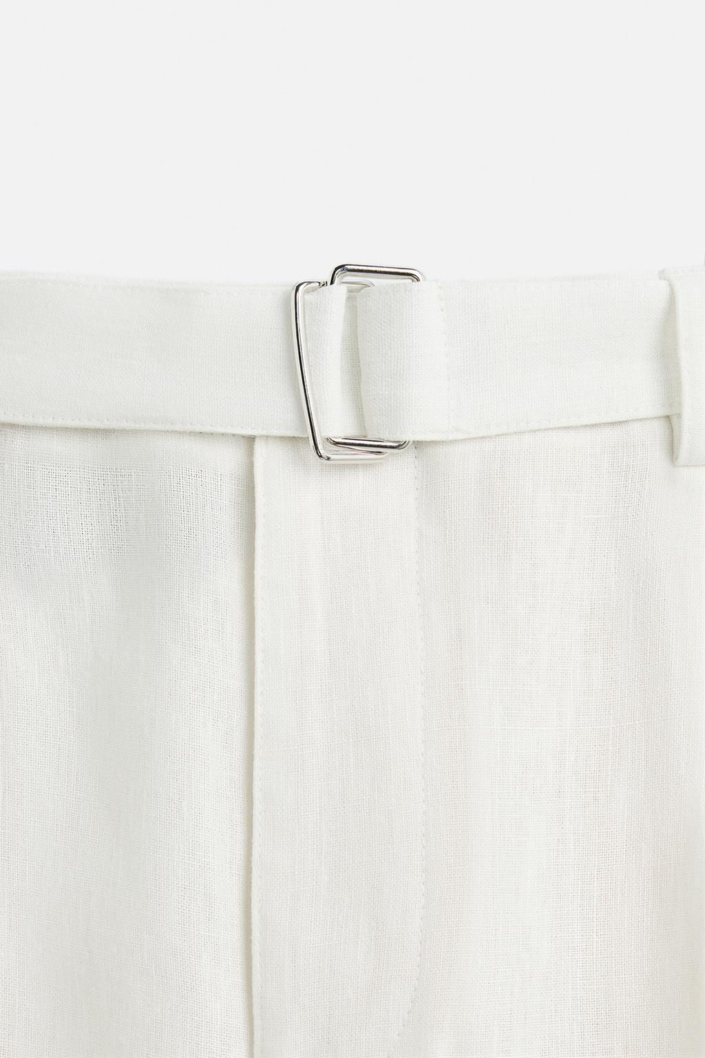 100% LINEN BERMUDA SHORTS WITH BELT - Zara фото 9