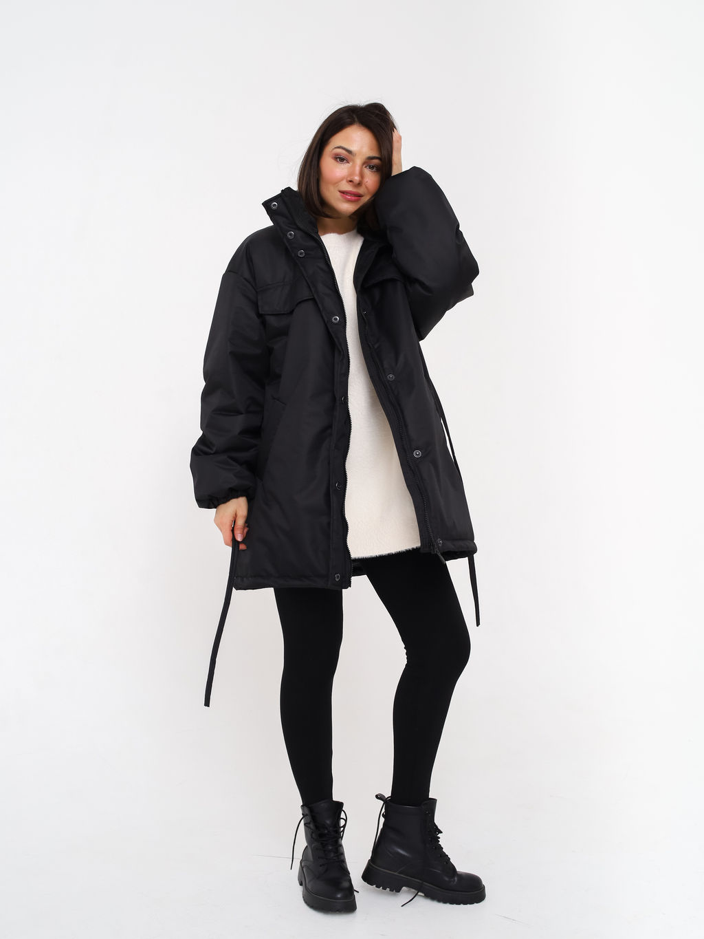Куртка-парка женская, черная - Inzibe фото 6