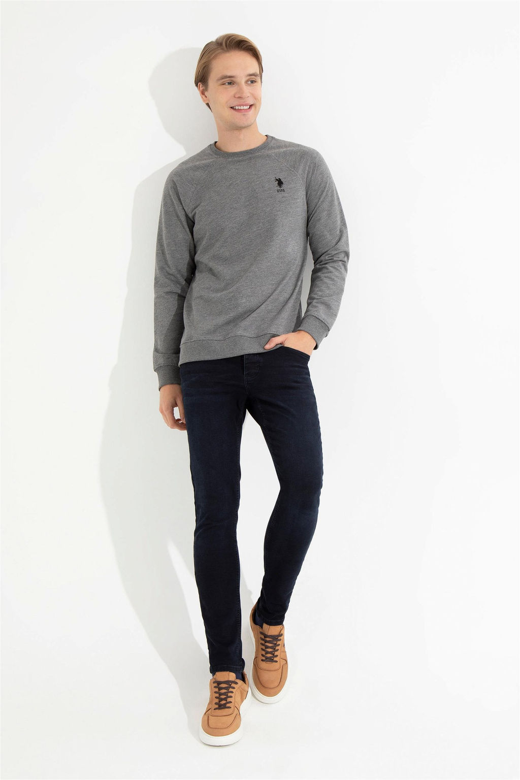 Мужская антрацит Melanj Basic Whothirt Неожиданная скидка в корзине - U.s. polo assn фото 3