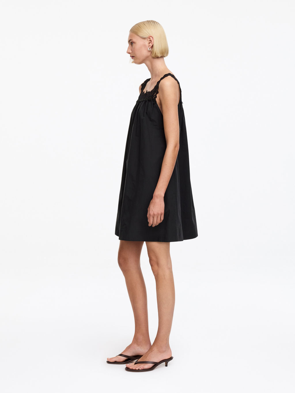 Vestido de algod?n con ribete de encaje - H&m фото 3