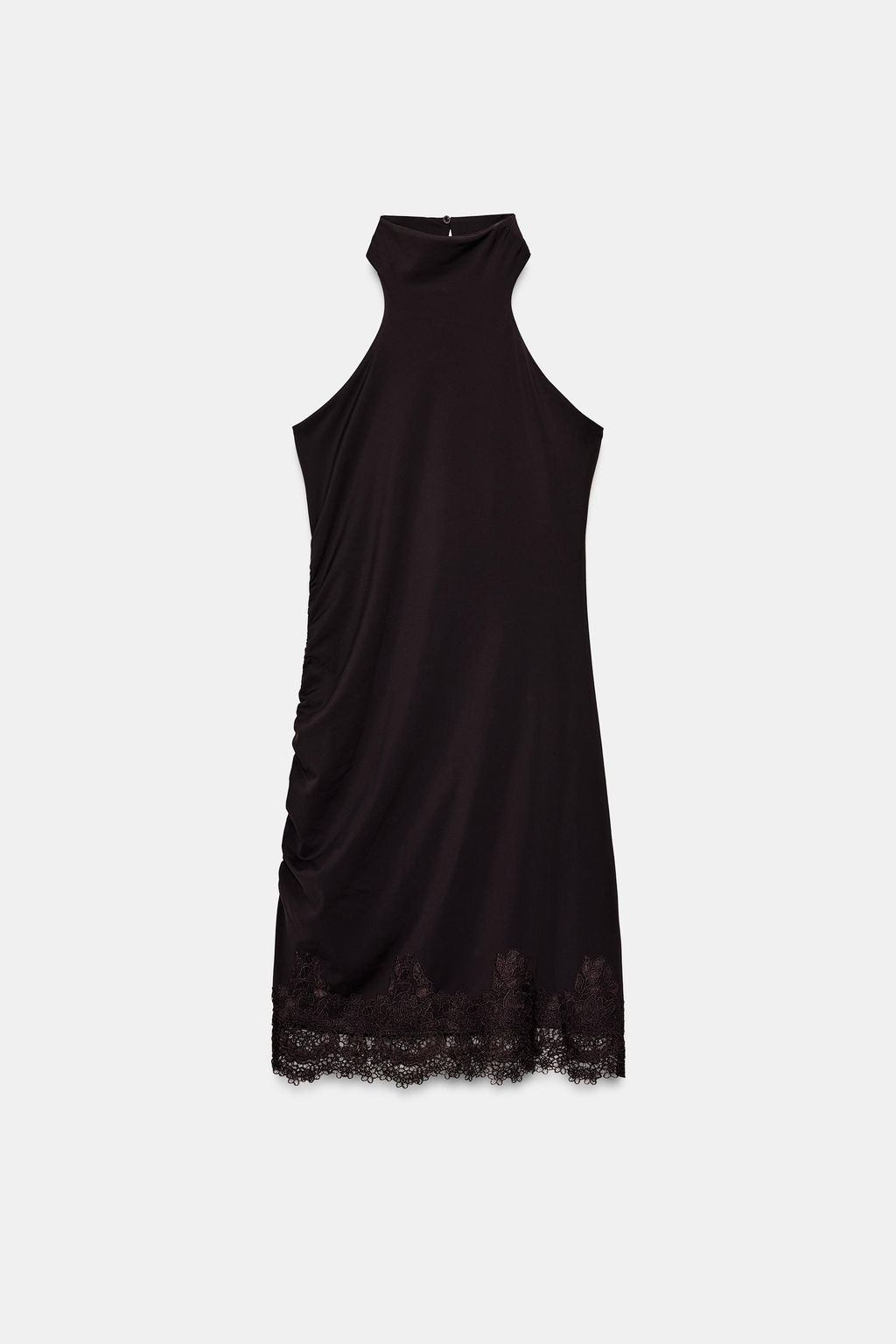 VESTIDO HALTER ENCAJE / Marr?n - Zara фото 5