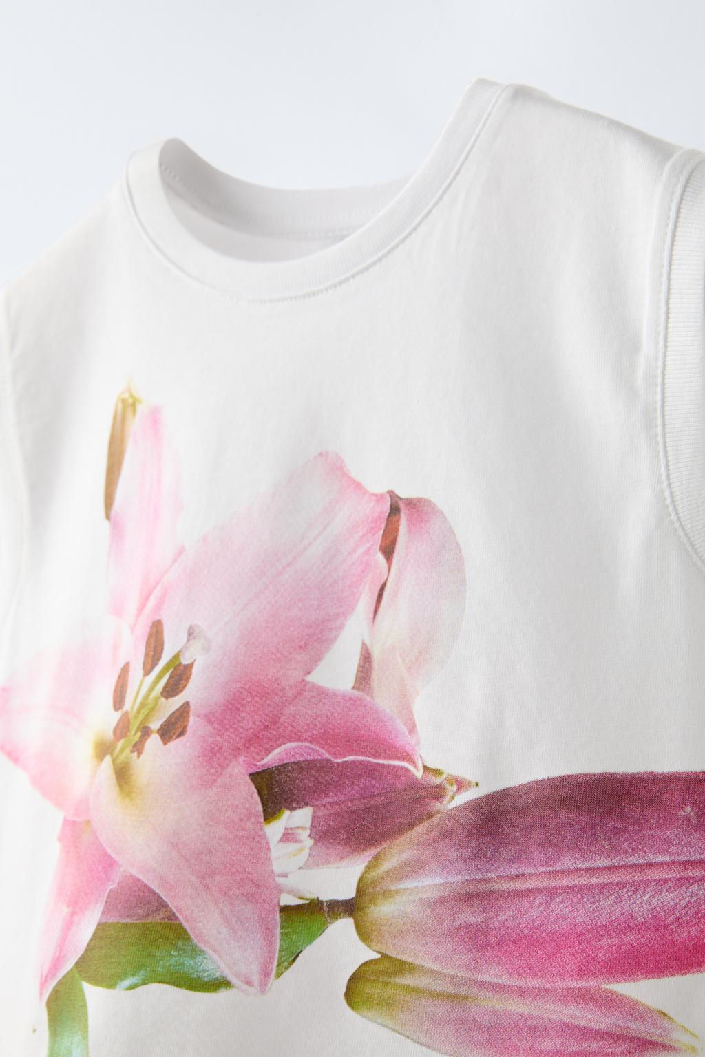 FLORAL PRINT T-SHIRT - Zara фото 6