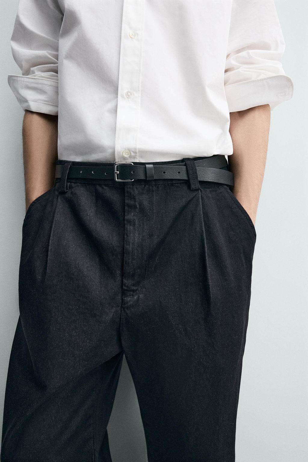 PANTAL?N CHINO DENIM PLIEGUES / ?ndigo - Zara фото 7