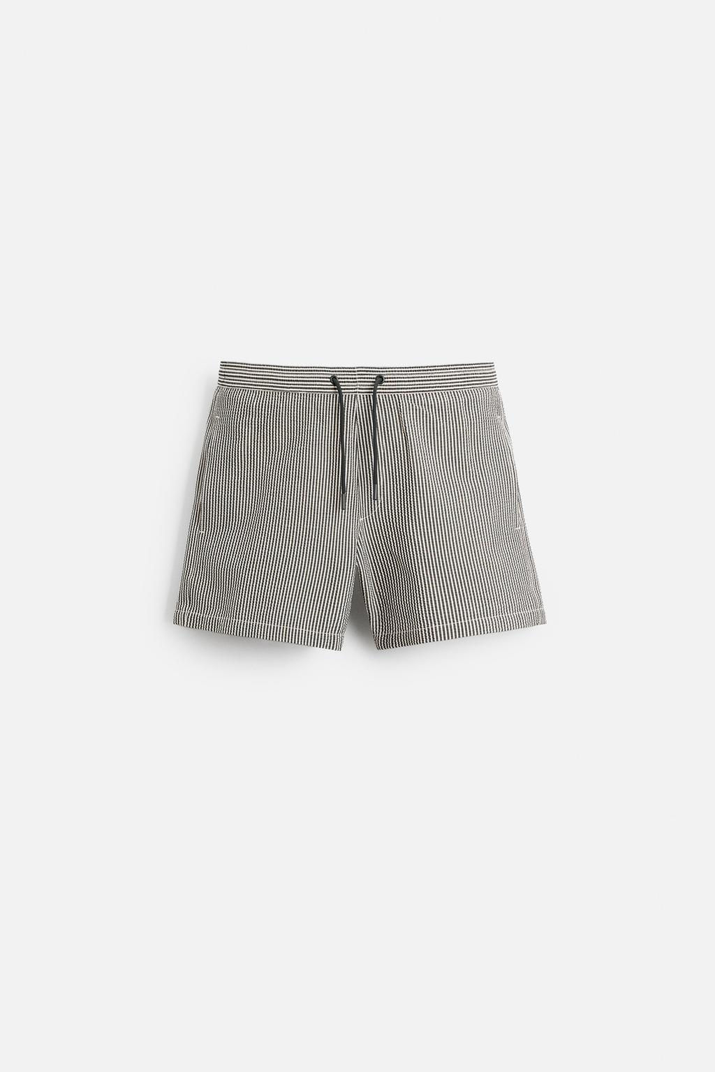 SEERSUCKER MID-LENGTH SWIMMING TRUNKS - Zara фото 45