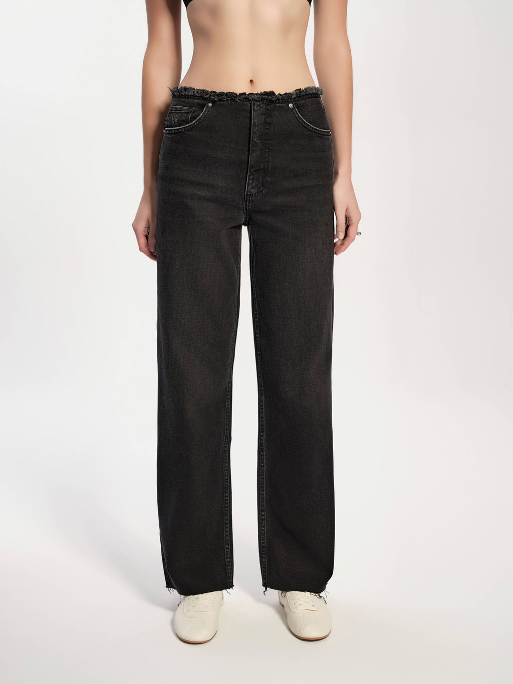 CONTE CON-745 Чёрные джинсы wide leg из eco-friendly денима средней посадки black