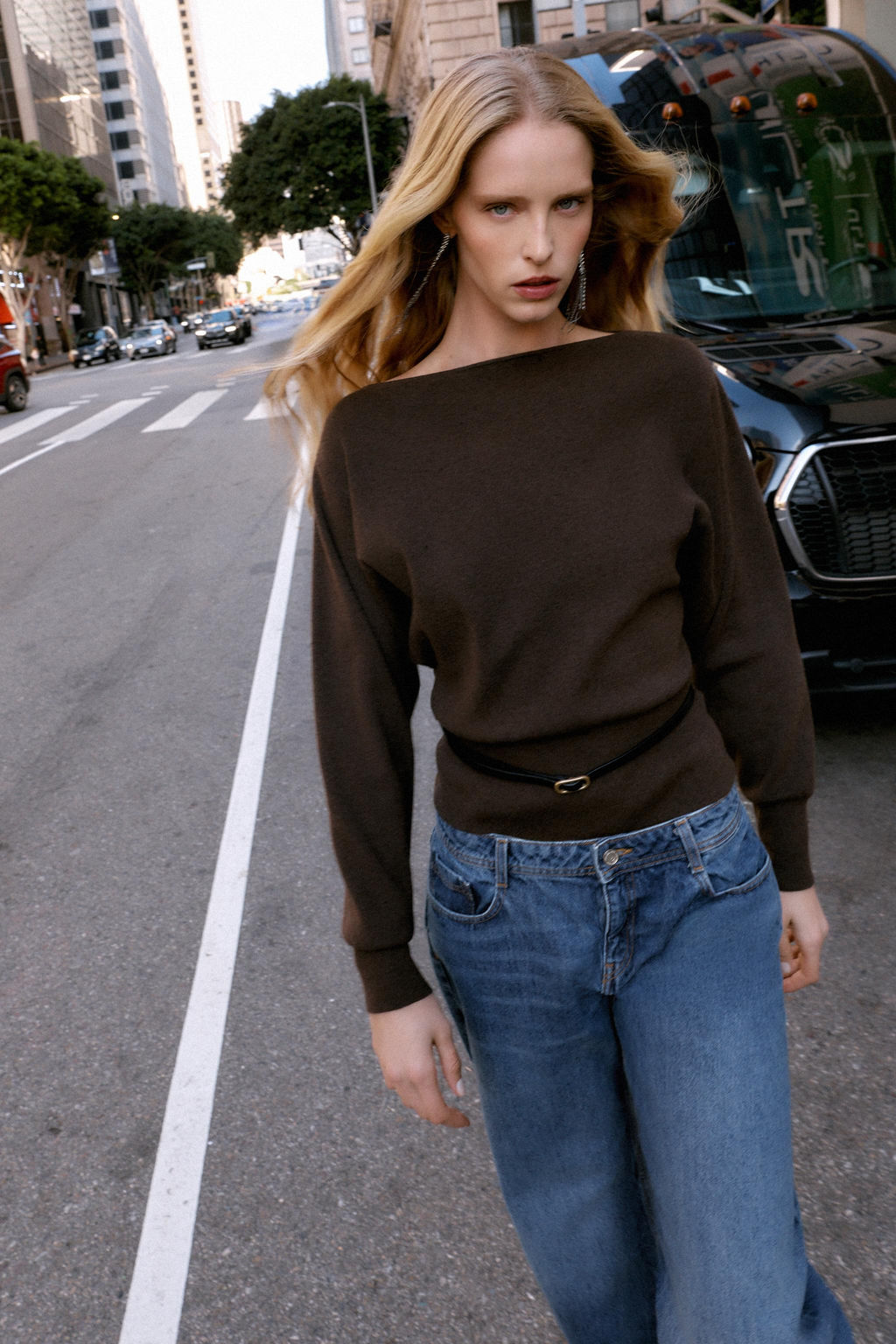 PLAIN KNIT JUMPER WITH BELT - Zara фото 2