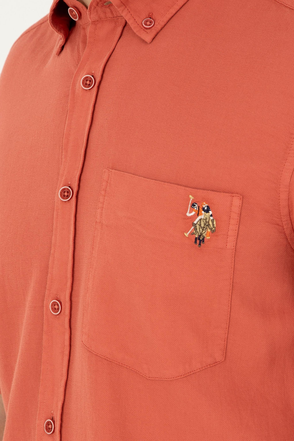 U. S. Polo Assn / Мужская пудровая рубашка с длинным рукавом - U.s. polo assn фото 7