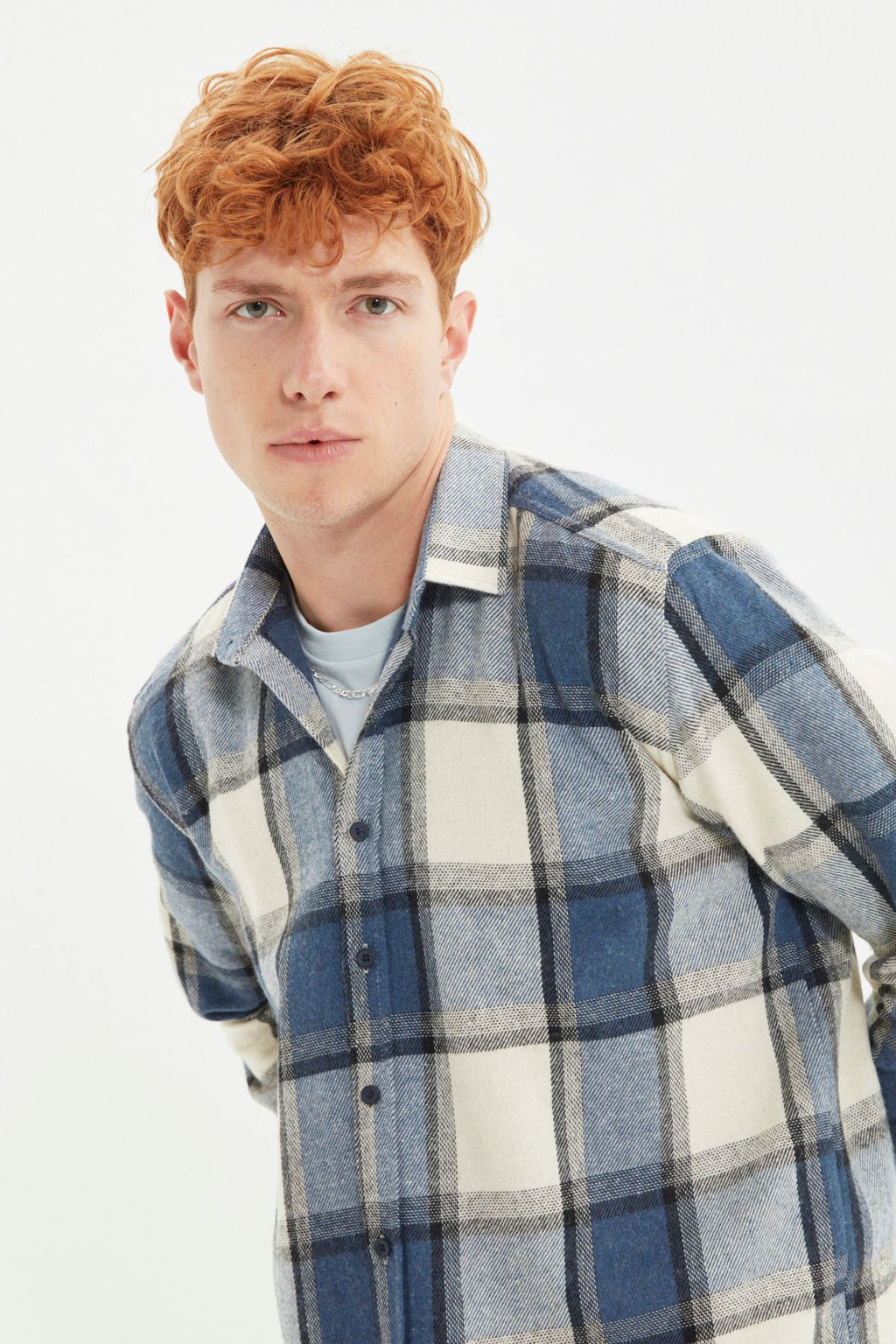 TRENDYOL MAN Lacivert Regular Fit K?sl?k Oduncu Kareli Gomlek TMNAW21GO0730 - Trendyolmilla фото 7