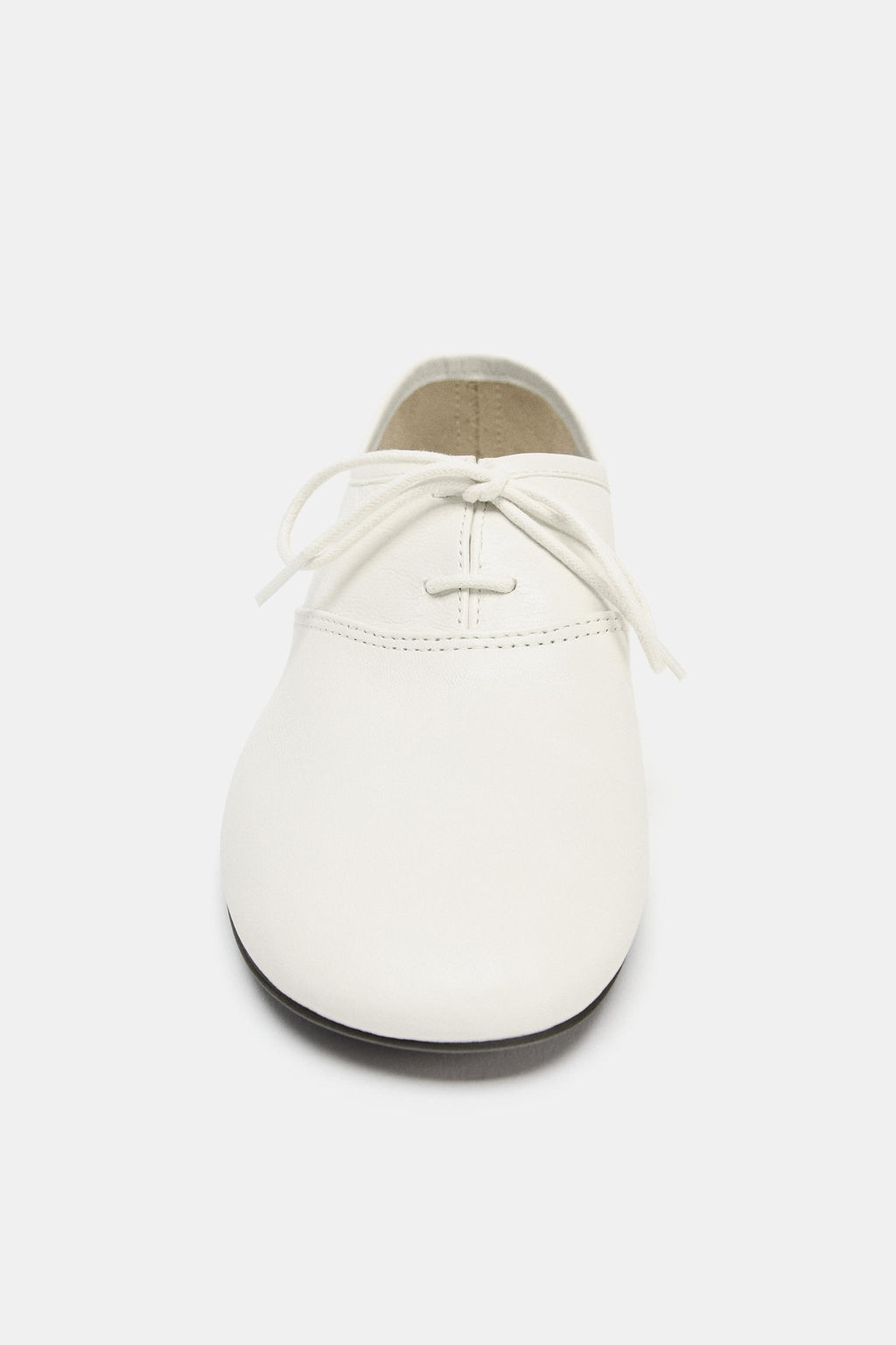 ZAPATO PIEL PLANO CORDONES / Blanco Crudo - Zara фото 4