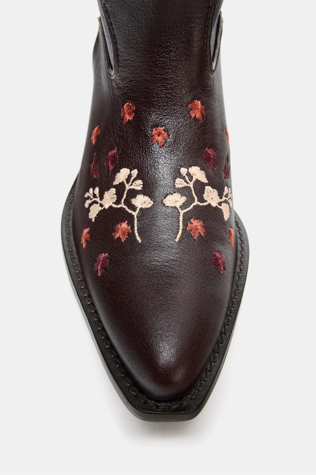 BOTA PIEL COWBOY FLORES / Marr?n - Zara фото 7
