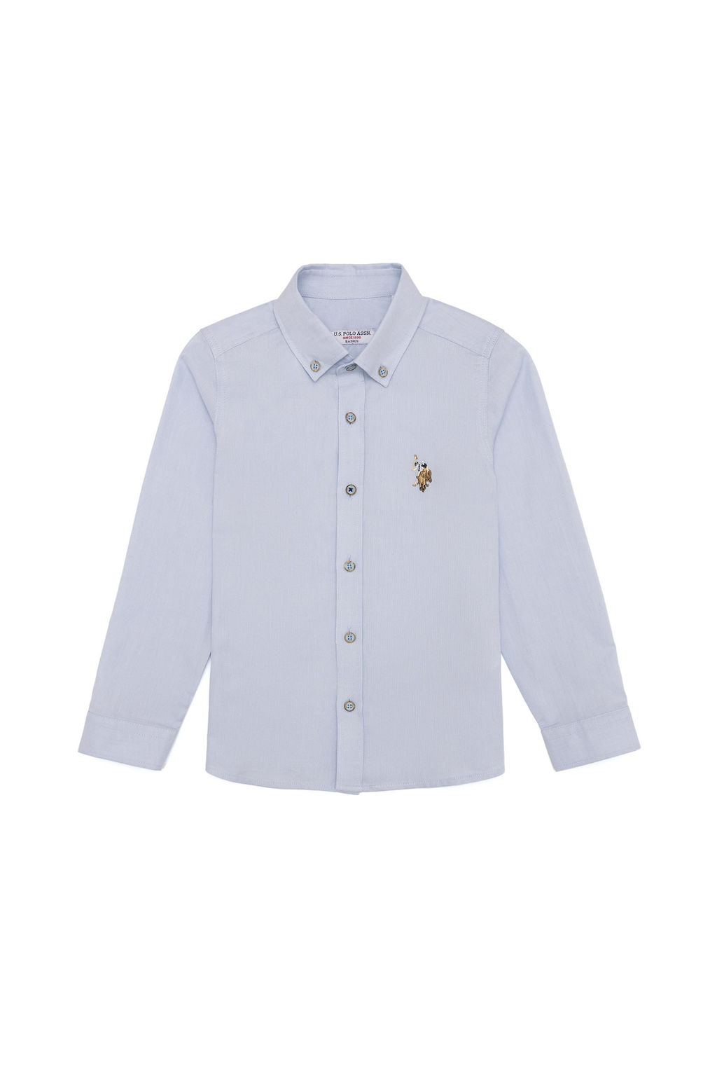 U. S. Polo Assn Голубая базовая рубашка с длинным рукавом для мальчика - U.s. polo assn фото 3