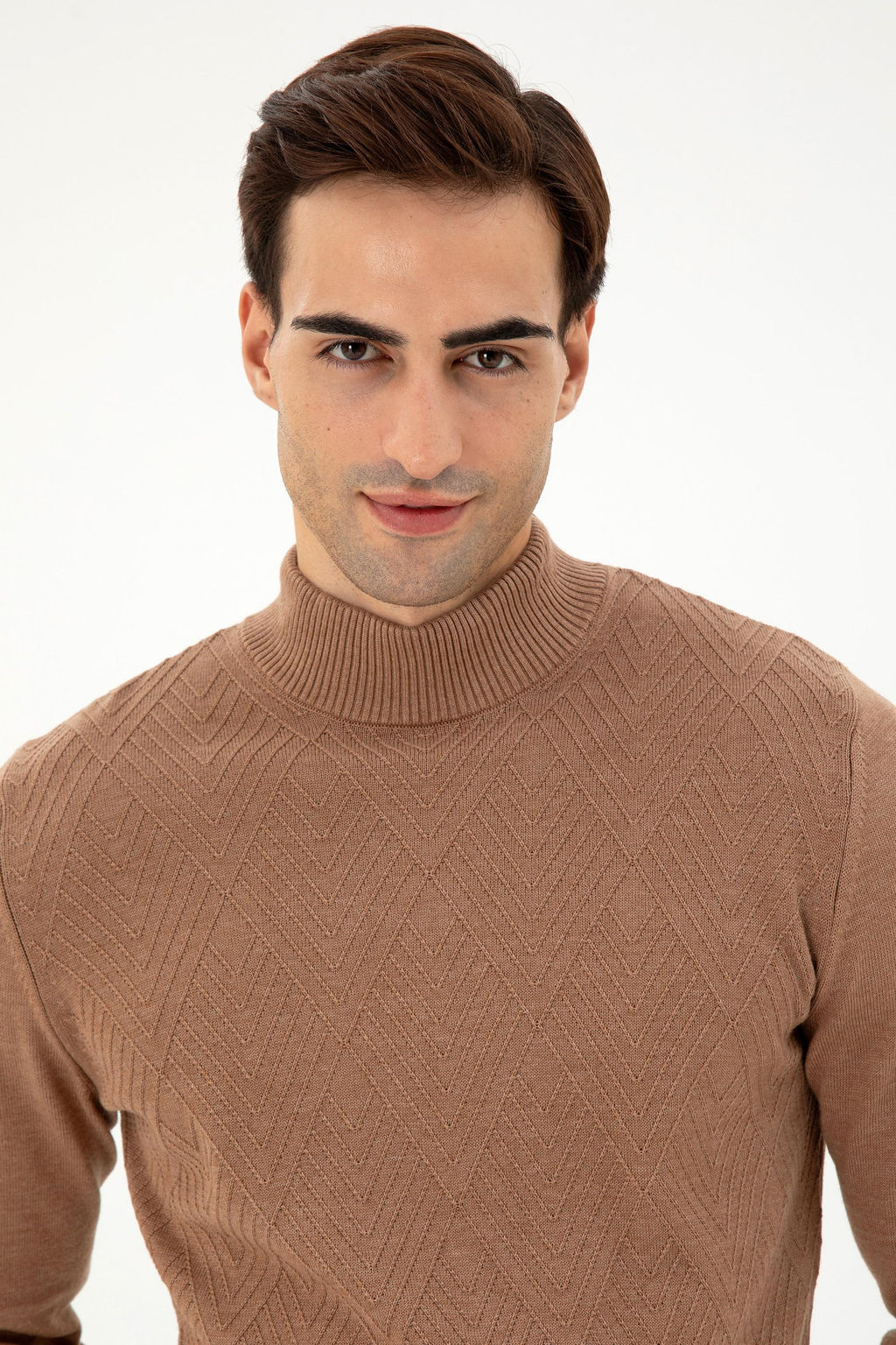 Мужской светло-коричневый меланжевый свитер Неожиданная скидка в корзине - U.s. polo assn фото 2