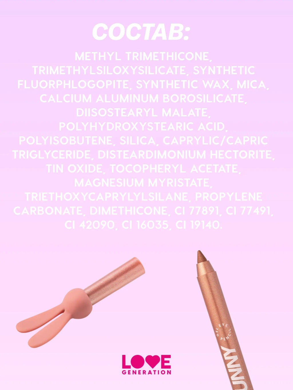 Карандаш для глаз Love Generation Color Bunny 06 розовый металлик гелевый фото 10