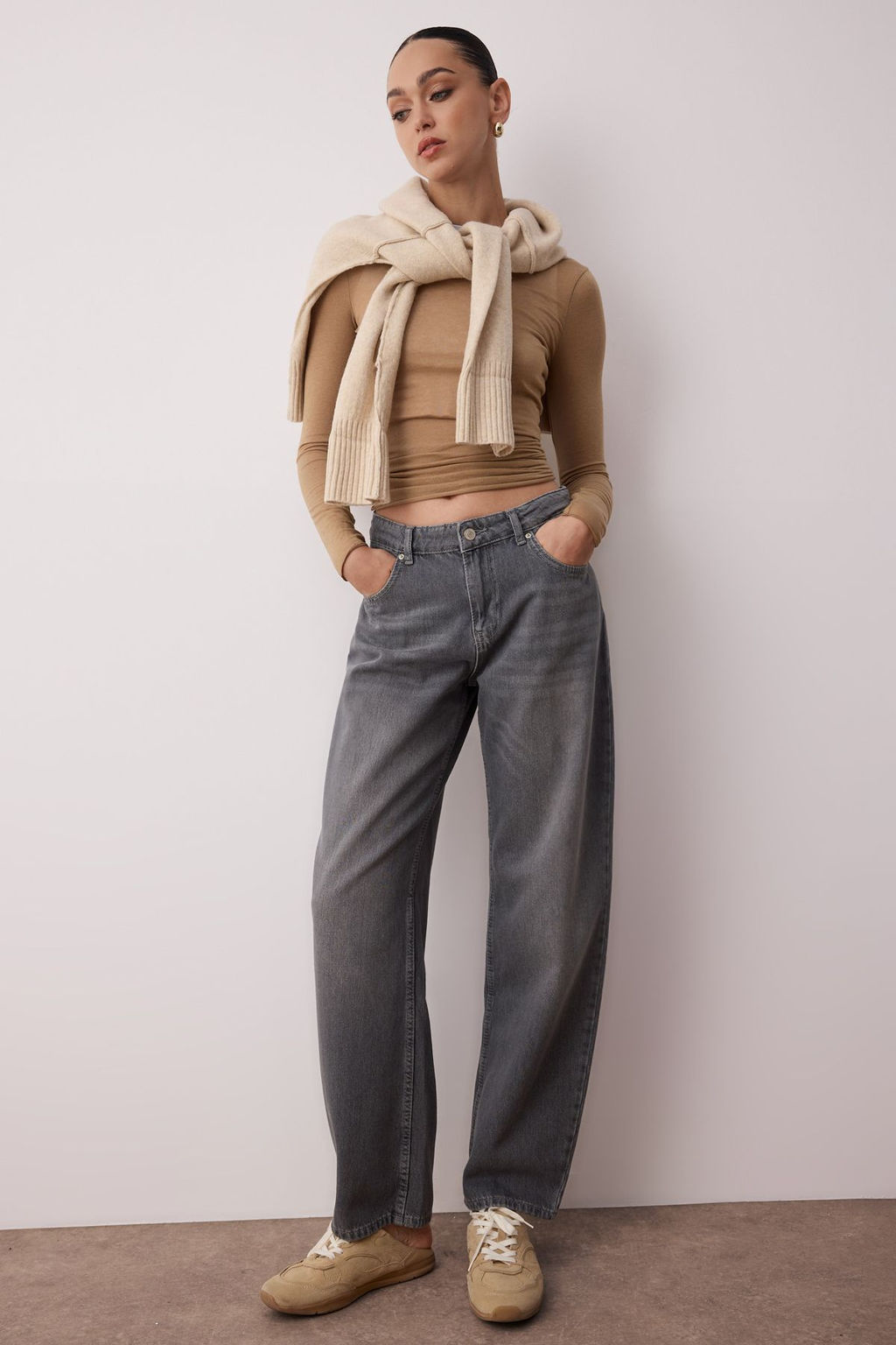 TRENDYOLMILLA Antrasit Premium Dusuk Bel Skater Baggy Jeans TWOSS25JE00173 фото 6