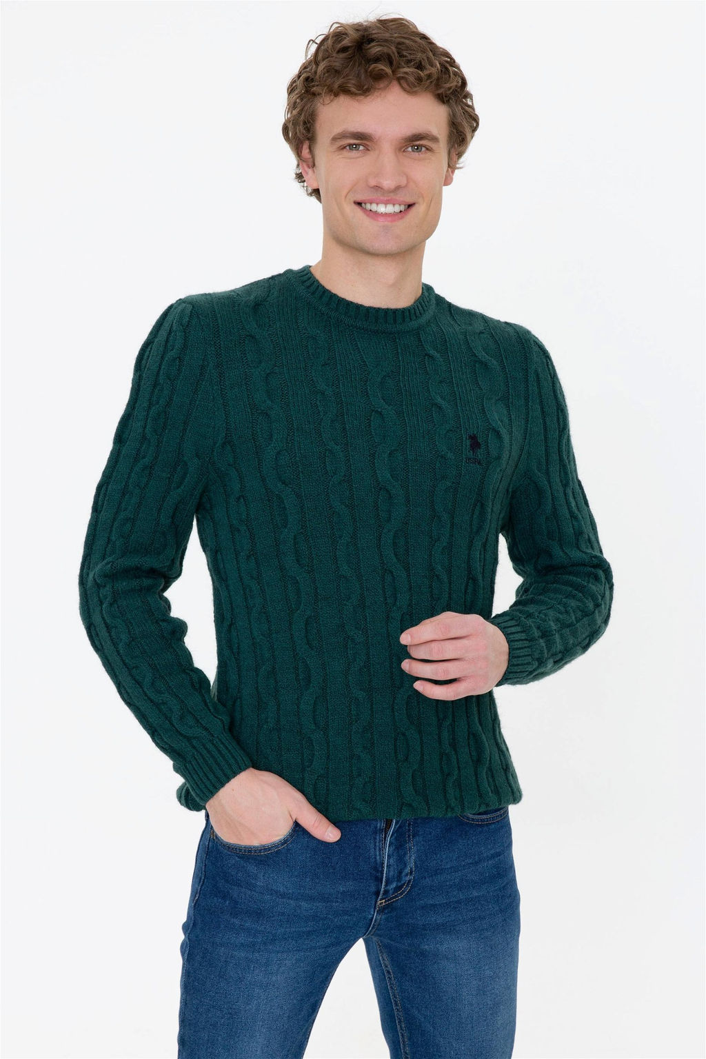 Мужской зеленый свитер Неожиданная скидка в корзине - U.s. polo assn фото 3