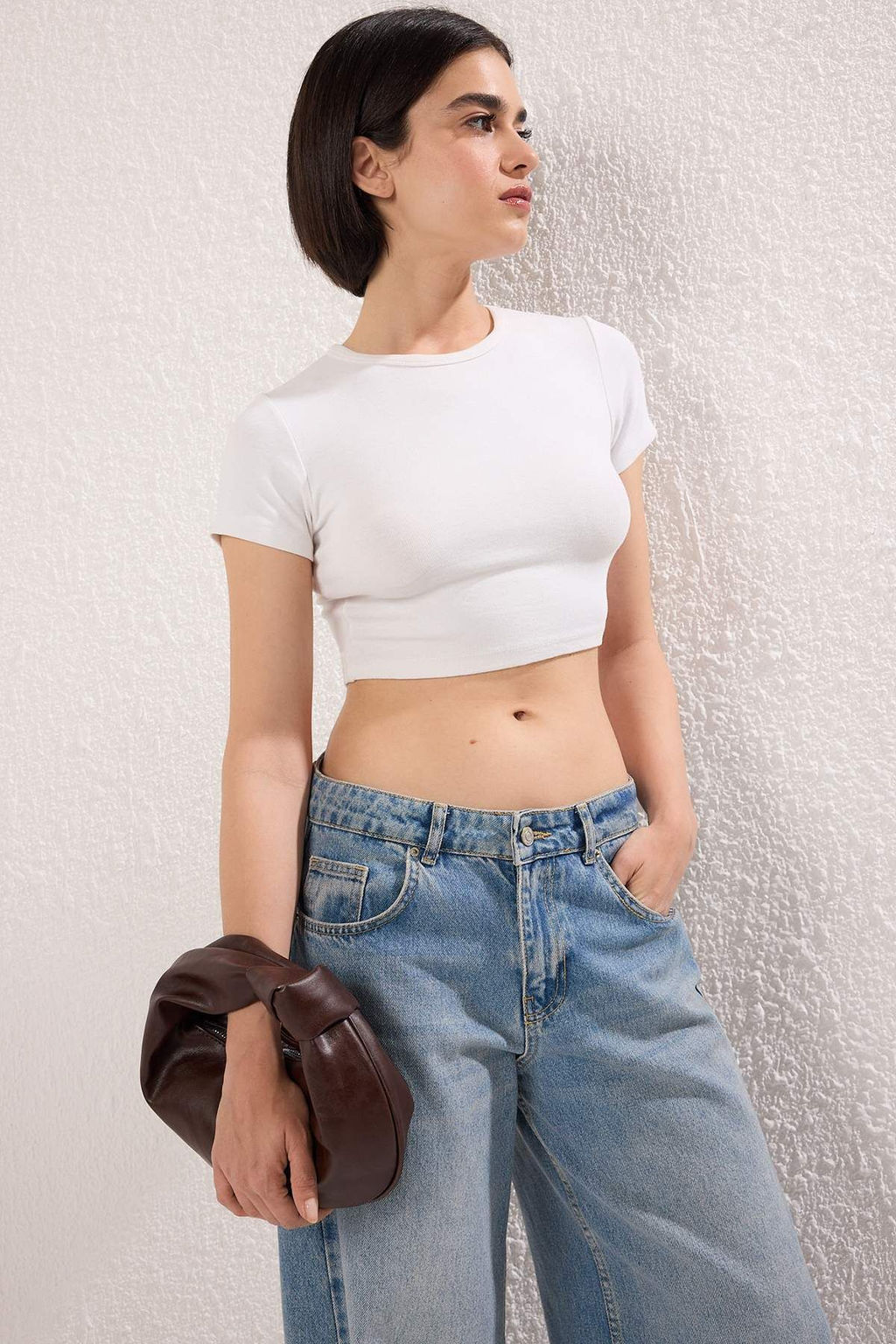 Koyu Kahverengi Kad?n Mini Boy Oval Omuz Canta TAKSS25OC00068 - Trendyolmilla фото 3